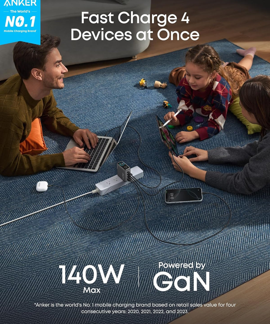 Anker Laptop Power Bank (25K, 165W, Built-In and Retractable Cables)