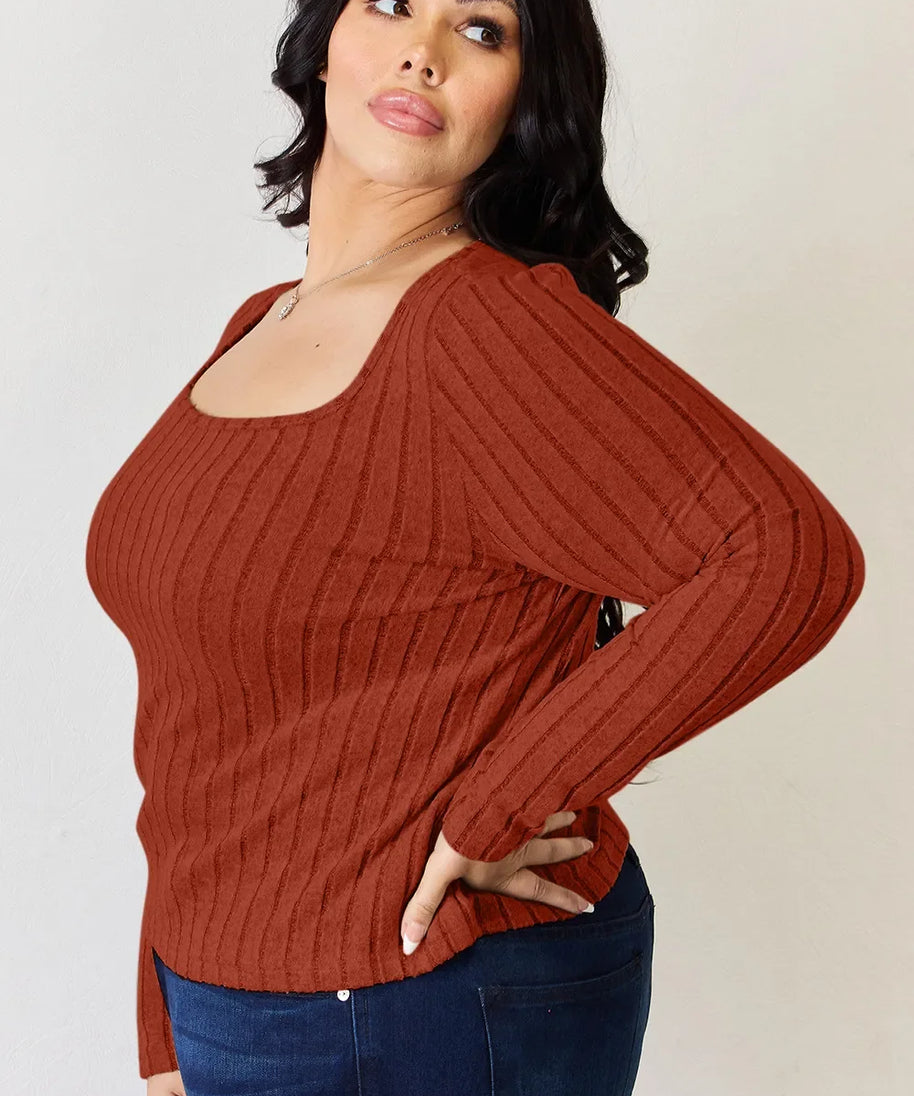 Basic Bae Full Size Ribbed Long Sleeve T-Shirt
