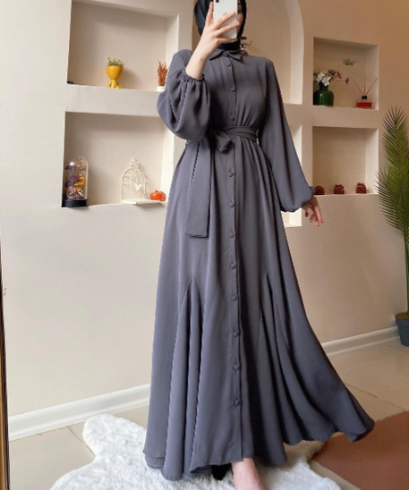Solid Color Dress for Muslim Women