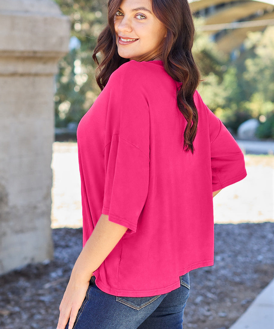 Basic Bae Full Size Round Neck Drop Shoulder T-Shirt