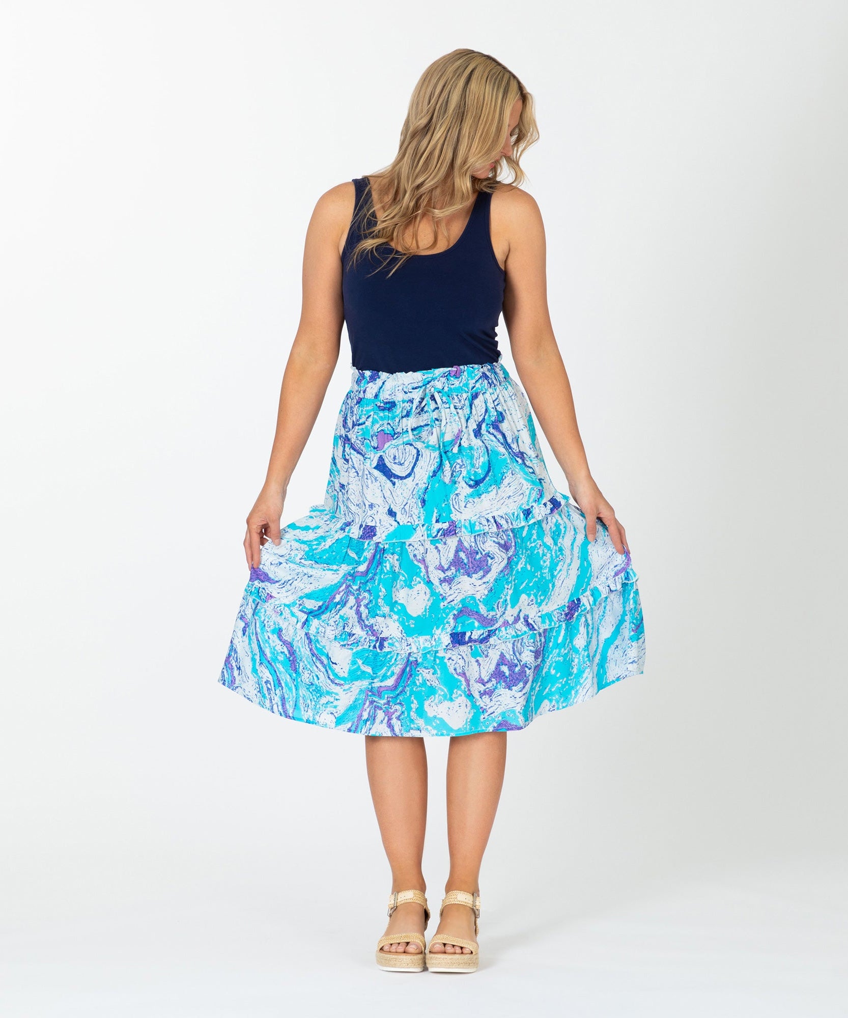 Swirl Dye Ruffle Separates