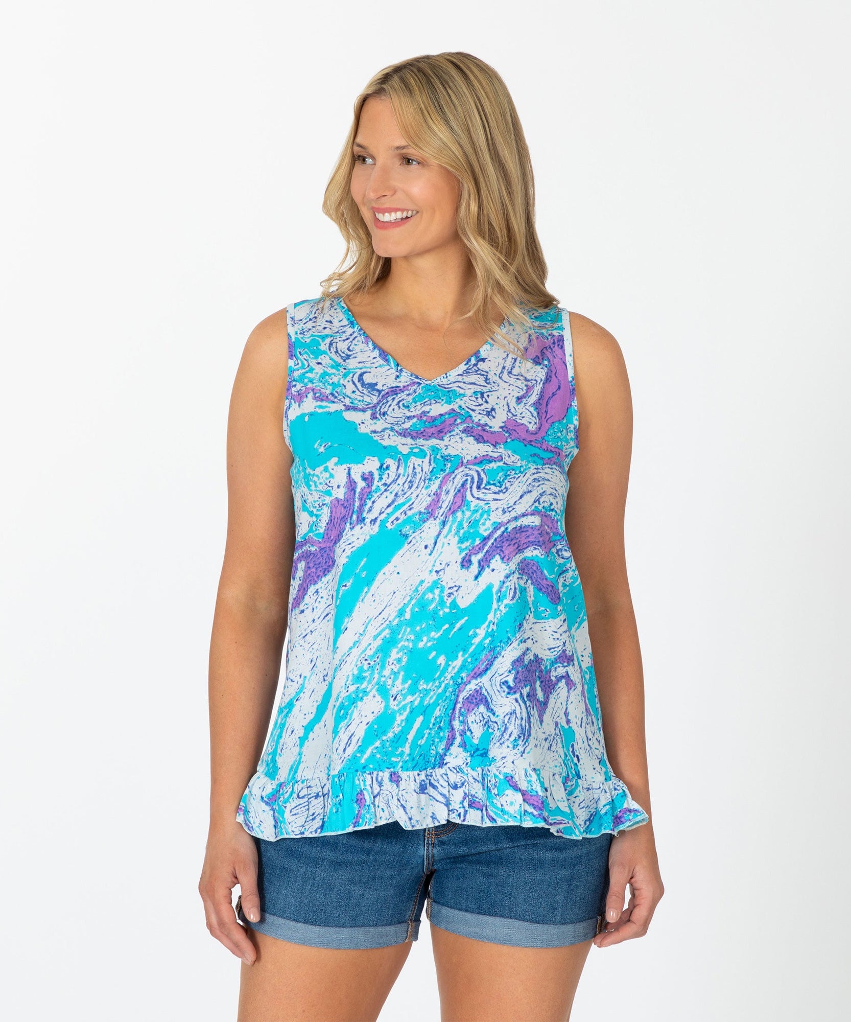 Swirl Dye Ruffle Separates