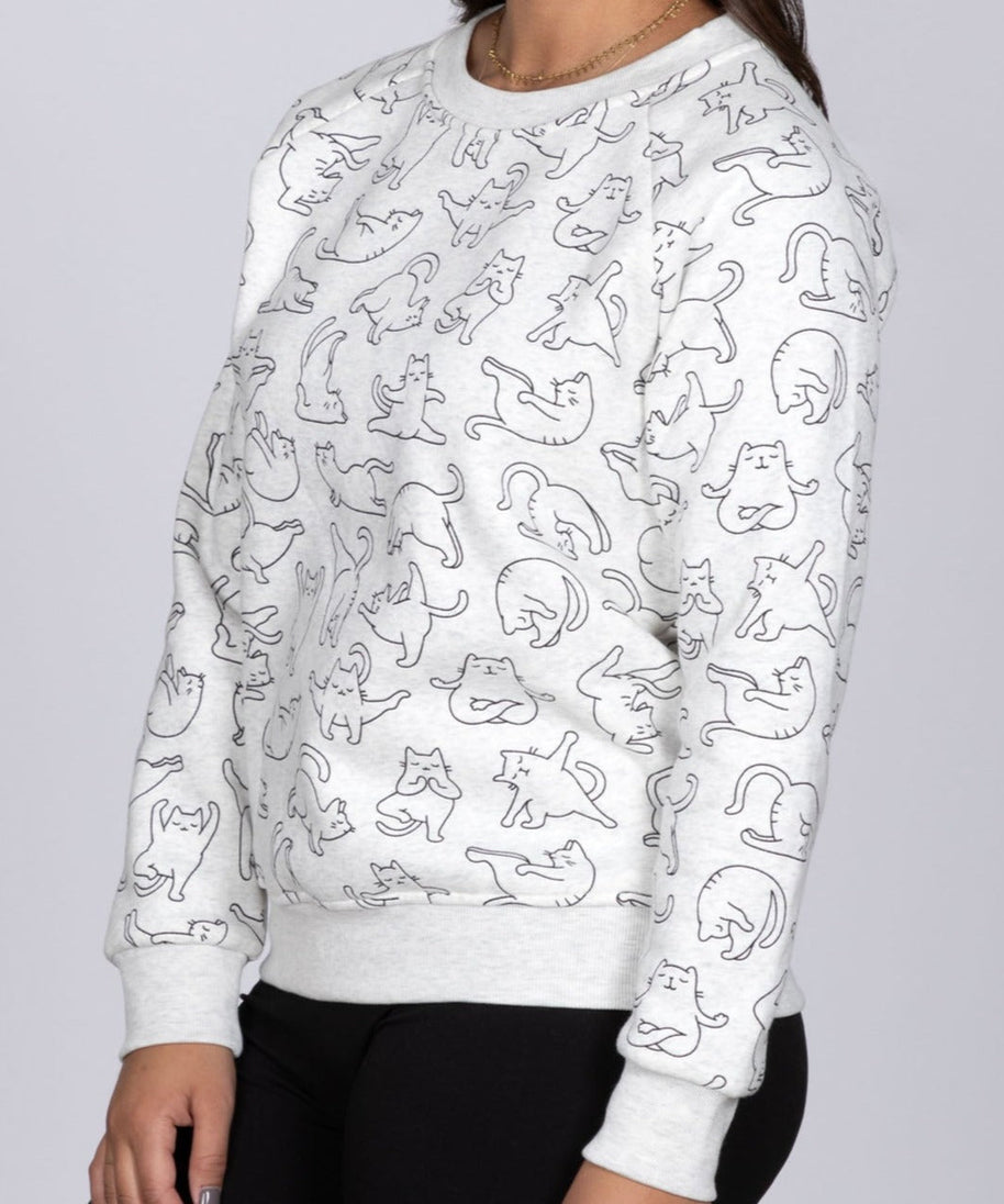 Cat Yoga Crew Sweatshirt