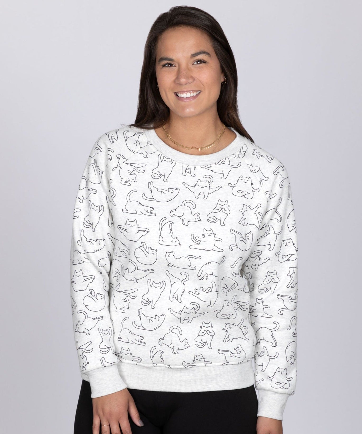 Cat Yoga Crew Sweatshirt
