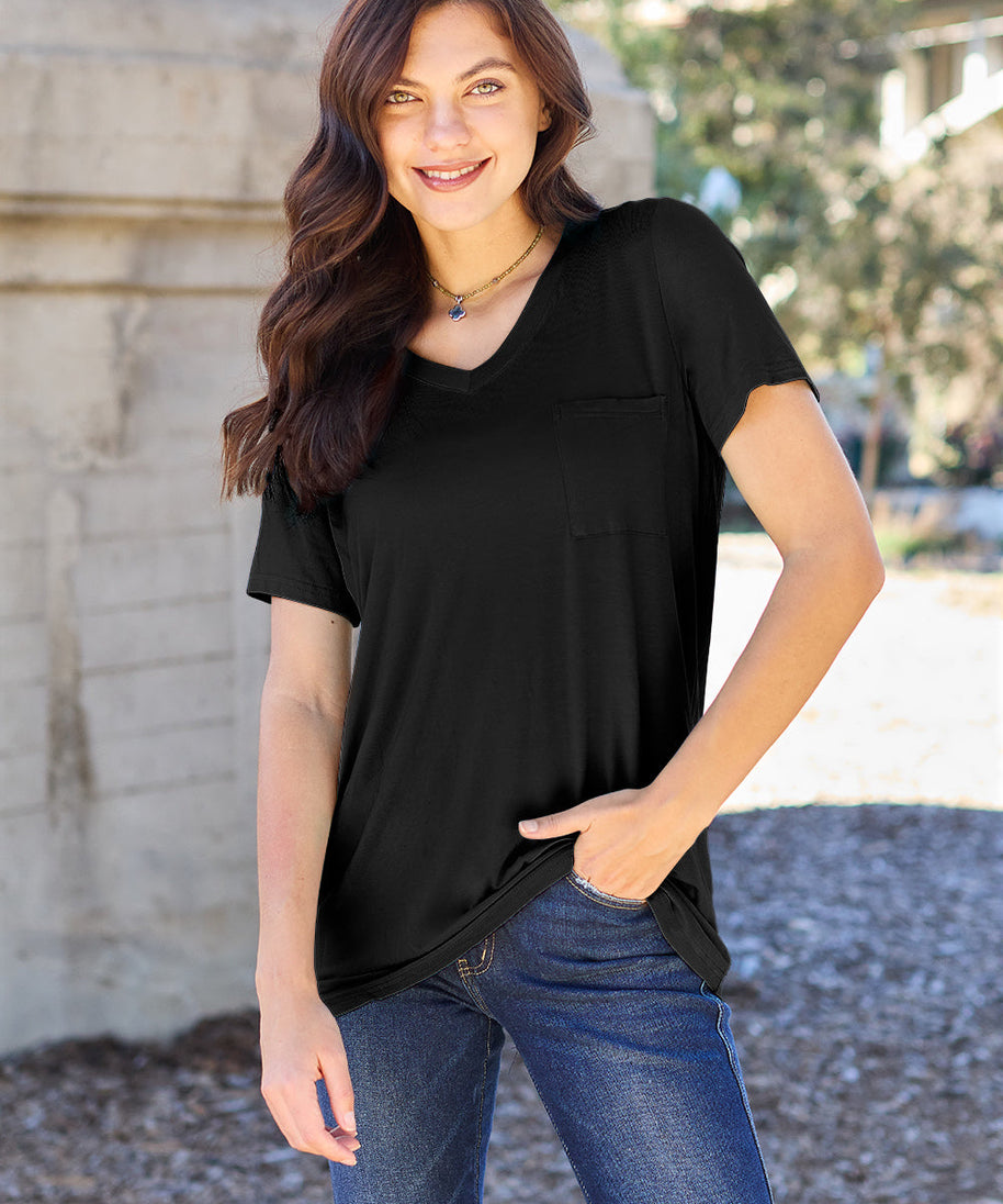 Basic Bae Bamboo Full Size  V-Neck Short Sleeve T-Shirt