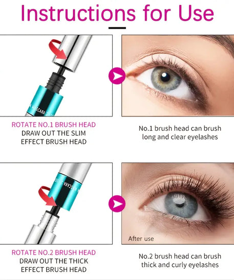 4D Silk Fiber Mascara for Lengthening & Thickening Lashes
