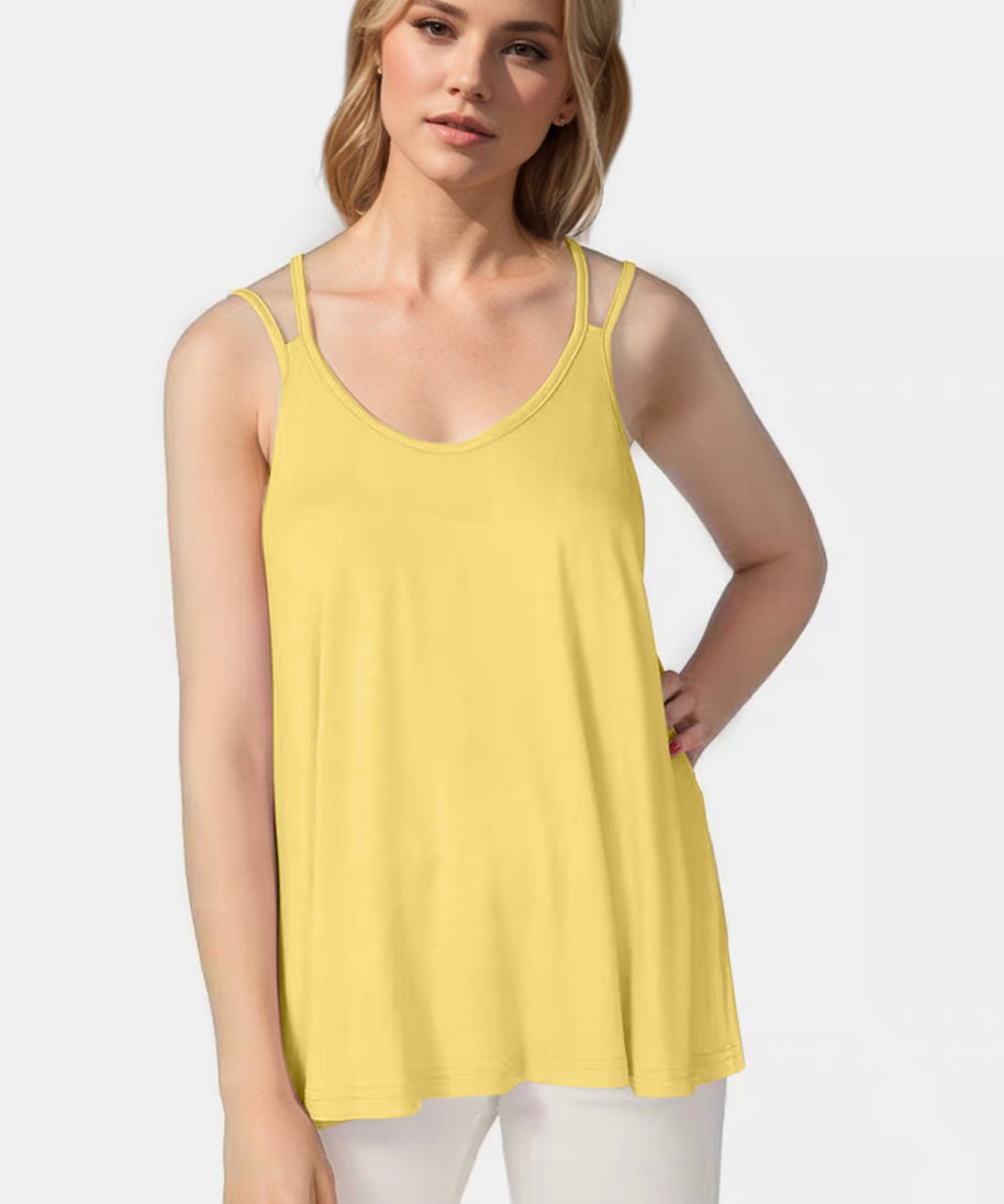 Basic Bae Bamboo Scoop Neck Double Spaghetti Straps Cami