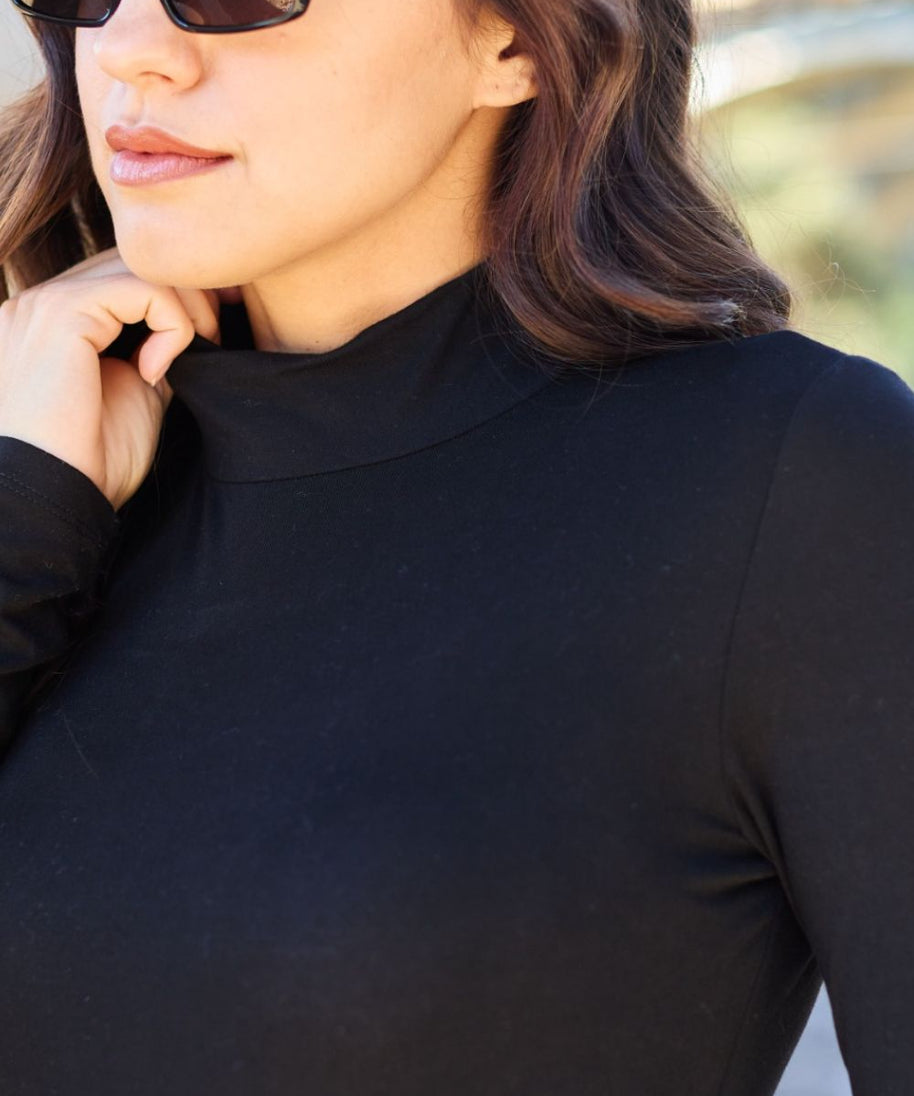 Basic Bae Full Size Mock Neck Long Sleeve Bodysuit