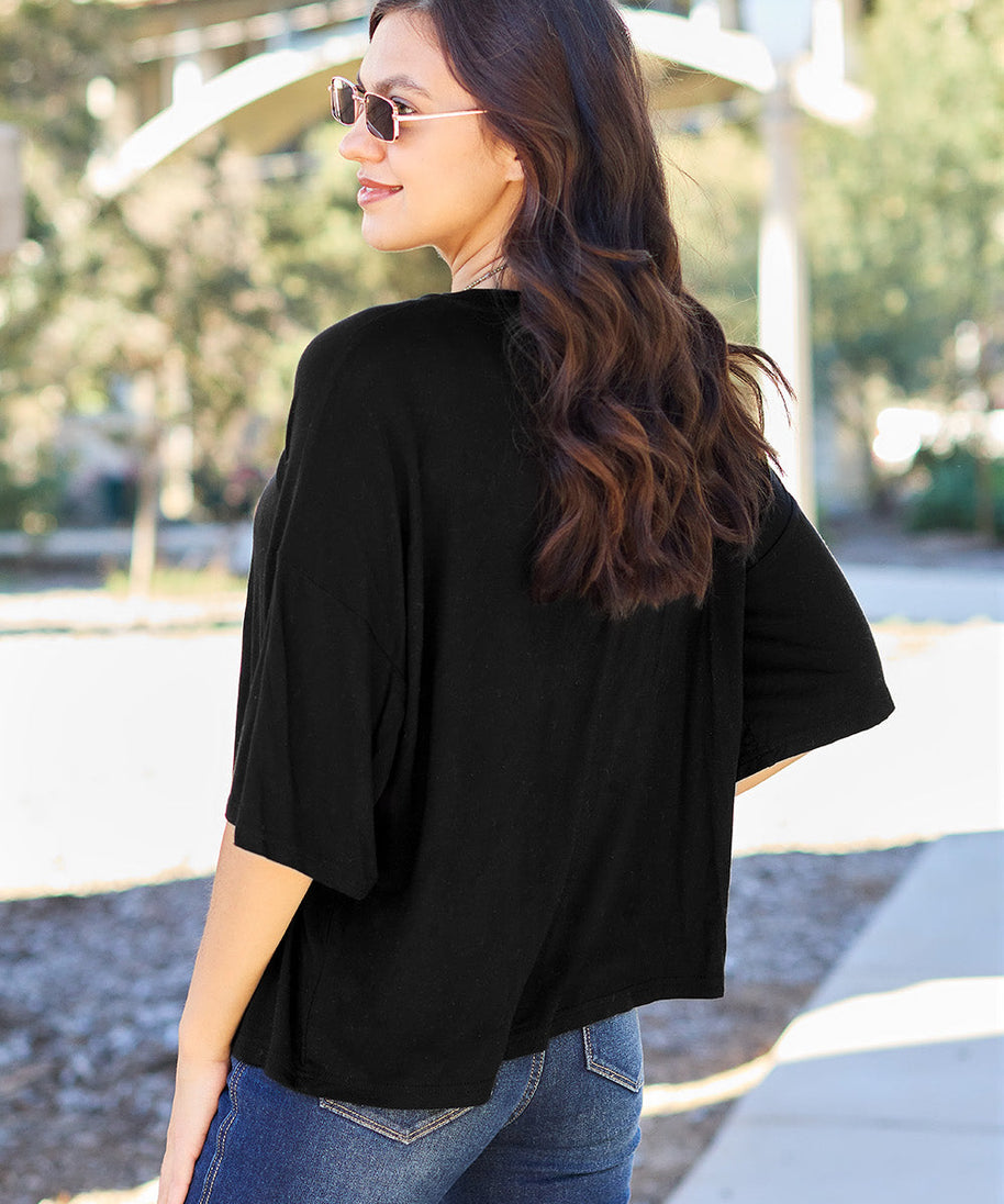 Basic Bae Full Size Round Neck Drop Shoulder T-Shirt