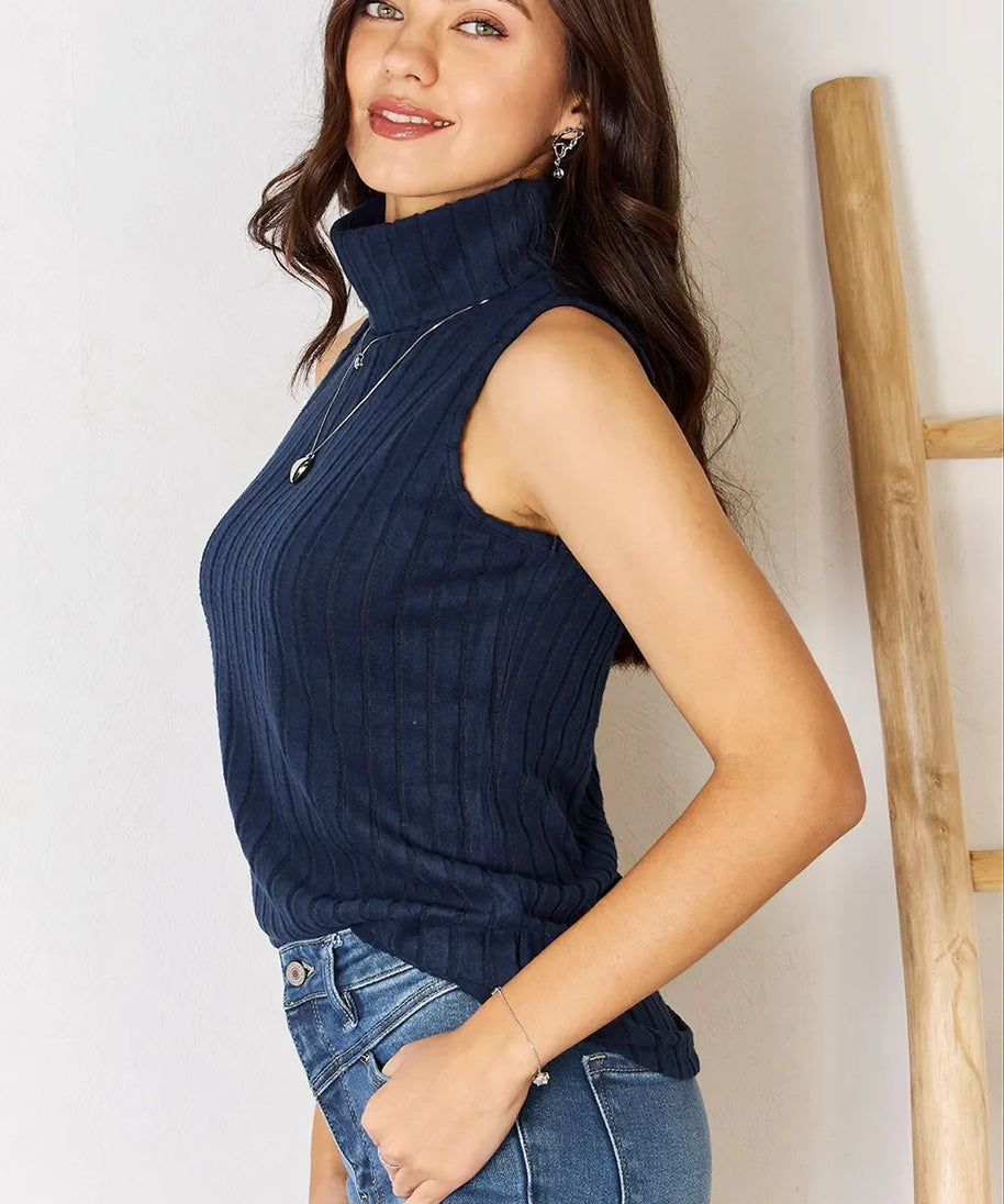 Basic Bae Full Size Ribbed Turtleneck Tank
