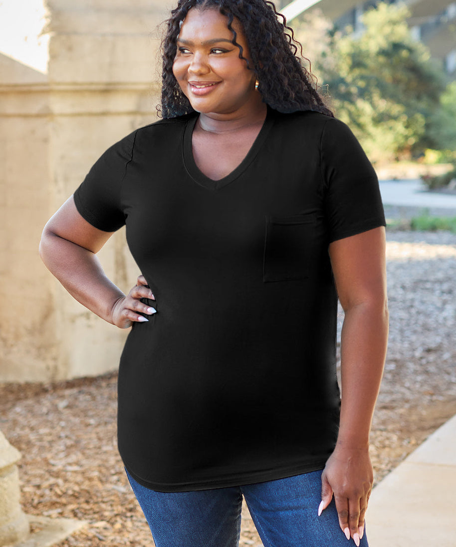 Basic Bae Bamboo Full Size  V-Neck Short Sleeve T-Shirt