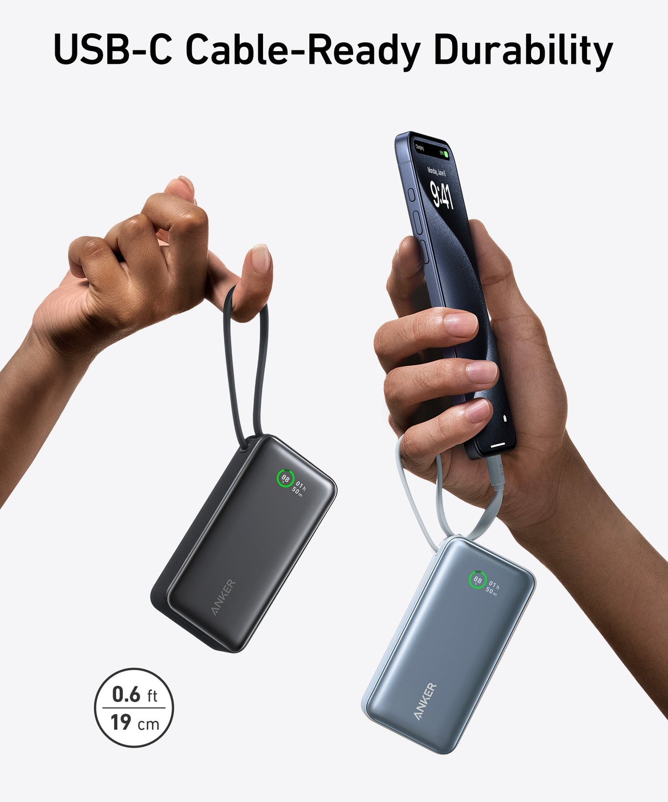 Anker Nano Power Bank (30W, Built-In USB-C Cable)