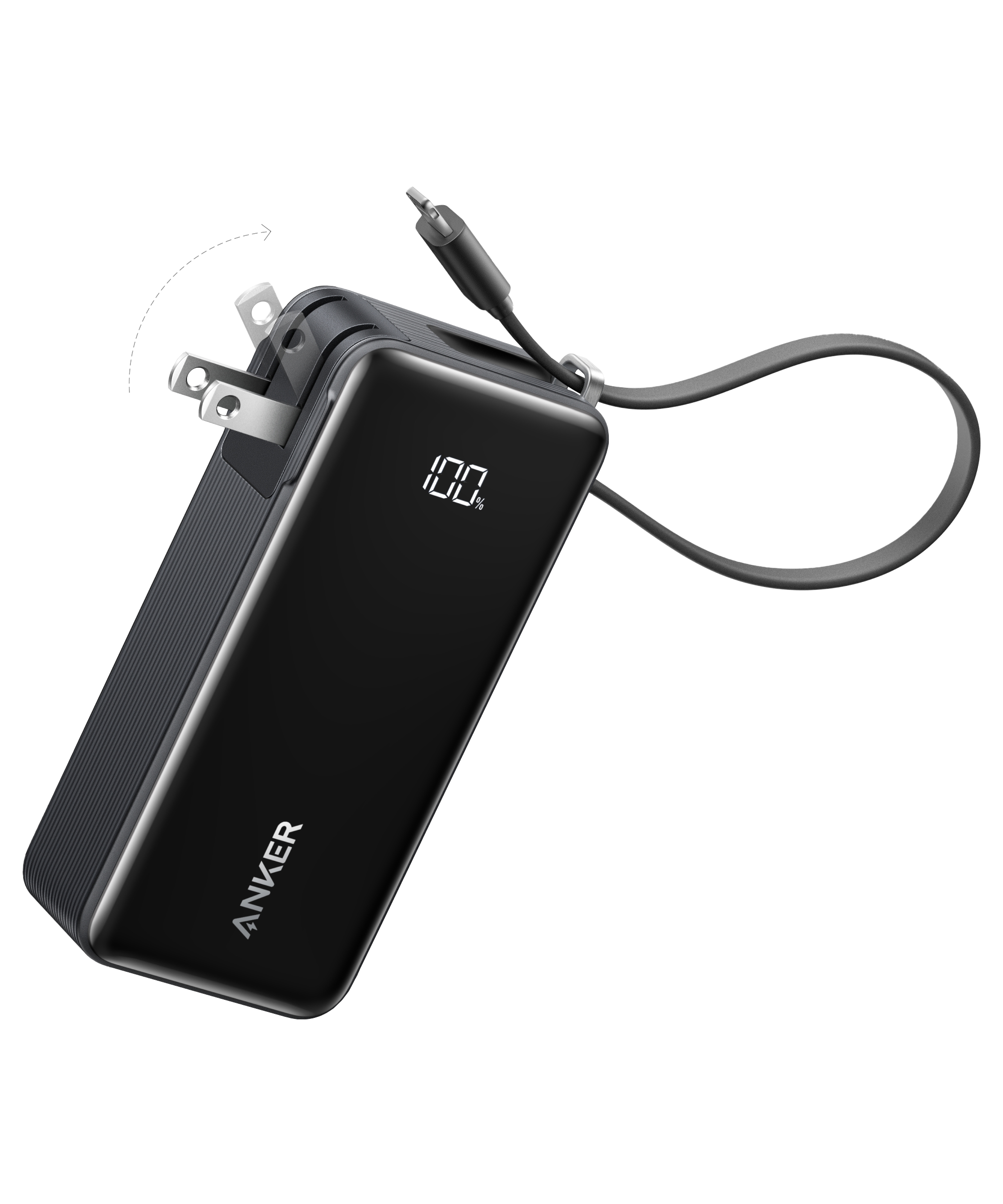 Anker Power Bank (10K, Fusion, Built-In Cable)