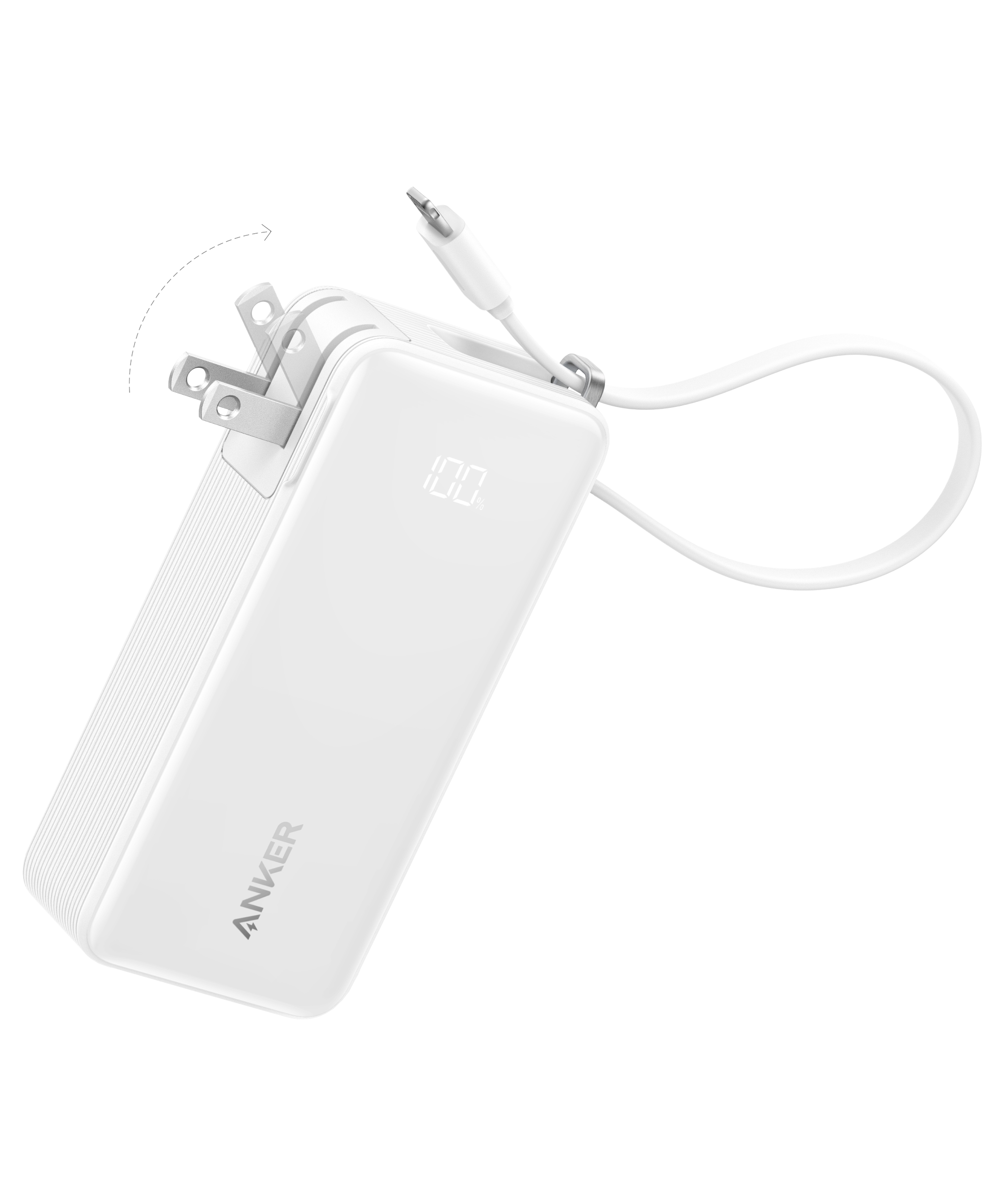 Anker Power Bank (10K, Fusion, Built-In Cable)