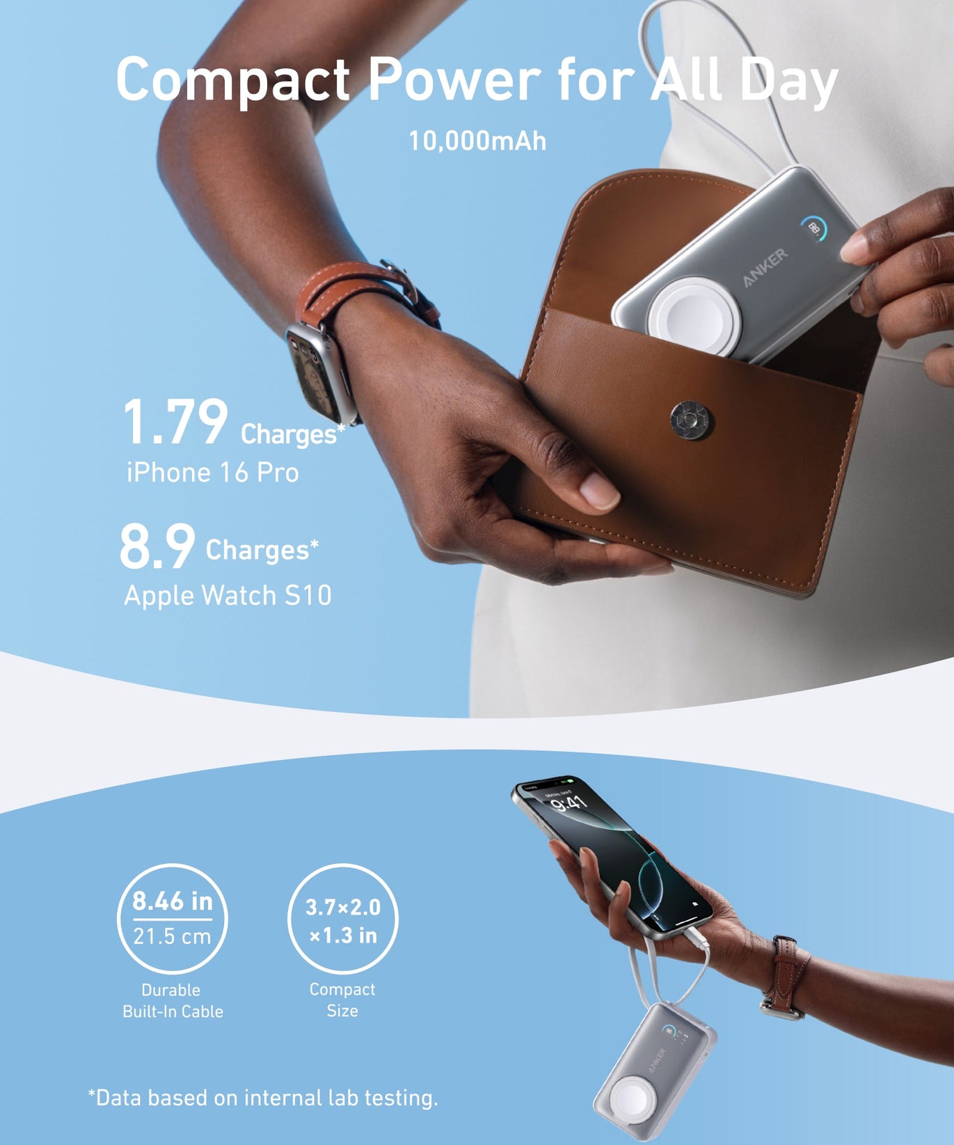 Anker MagGo Power Bank (10K, 35W, For Apple Watch)