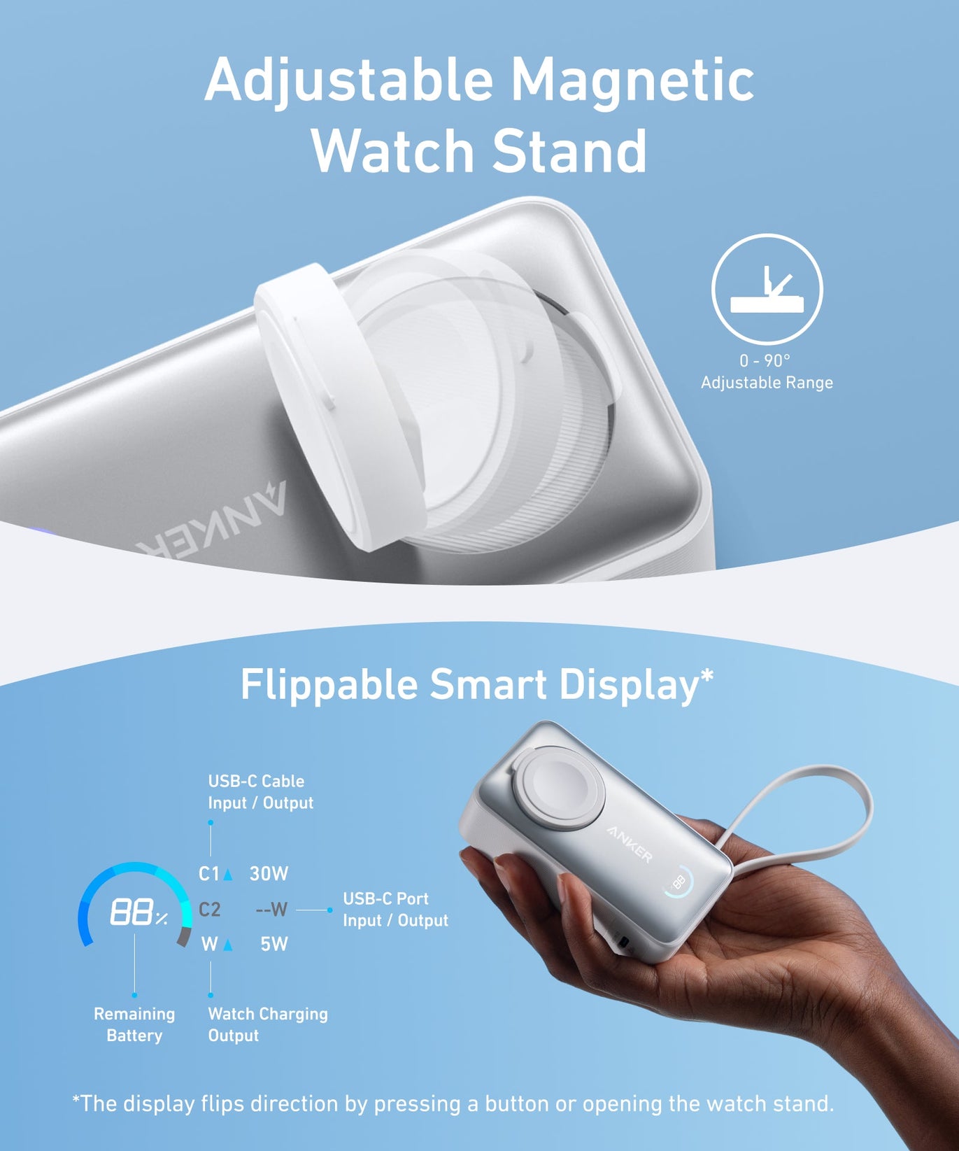 Anker MagGo Power Bank (10K, 35W, For Apple Watch)