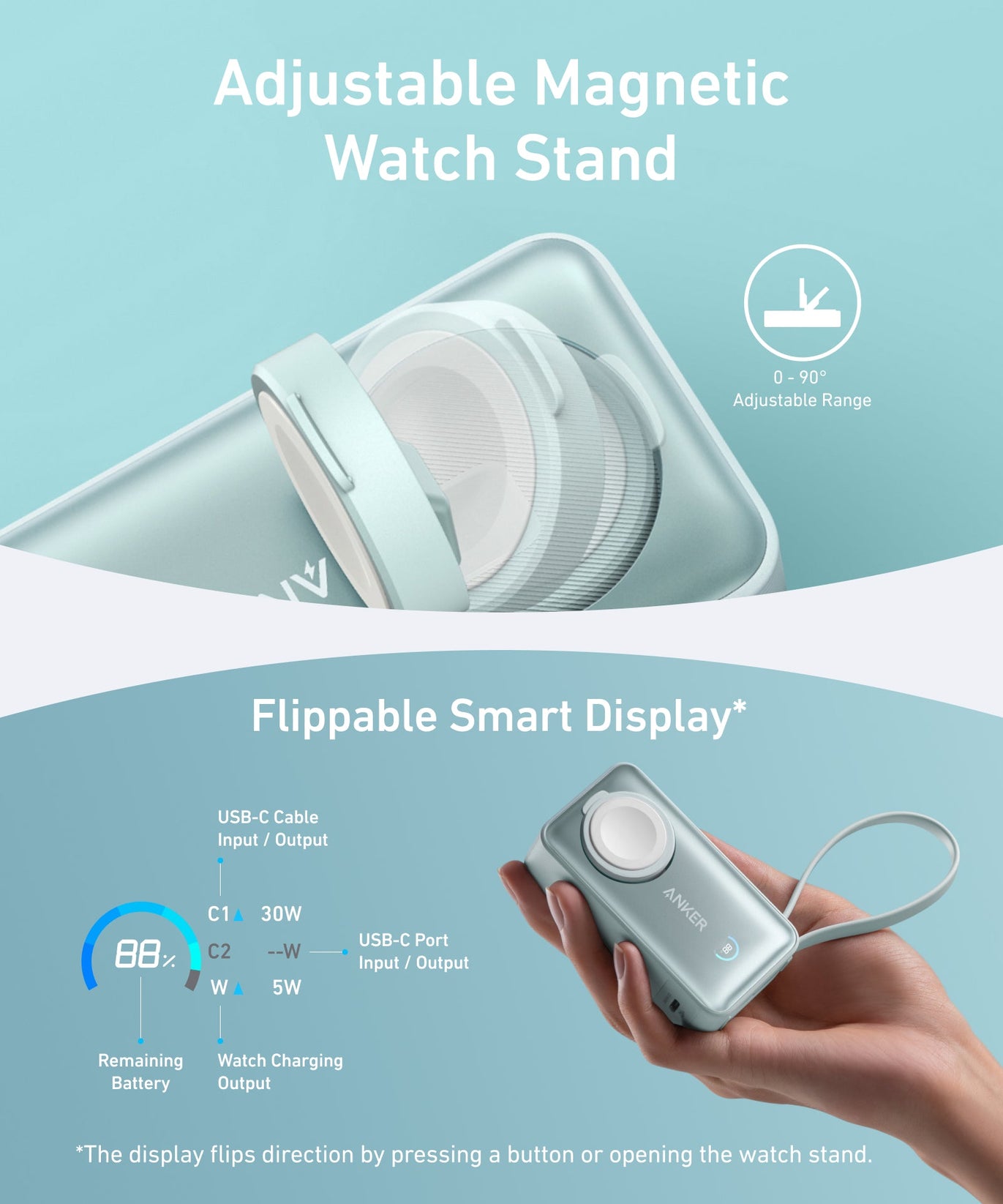 Anker MagGo Power Bank (10K, 35W, For Apple Watch)