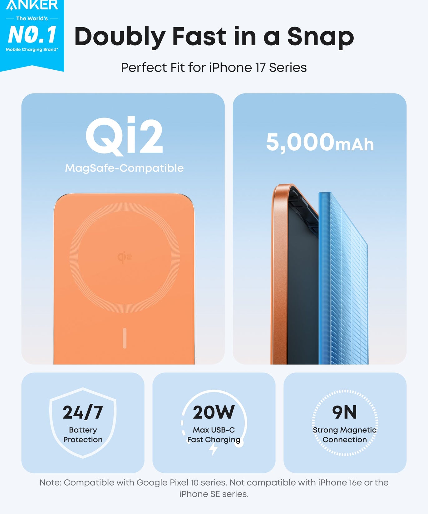 Anker Nano Power Bank (5K, MagGo, Slim)