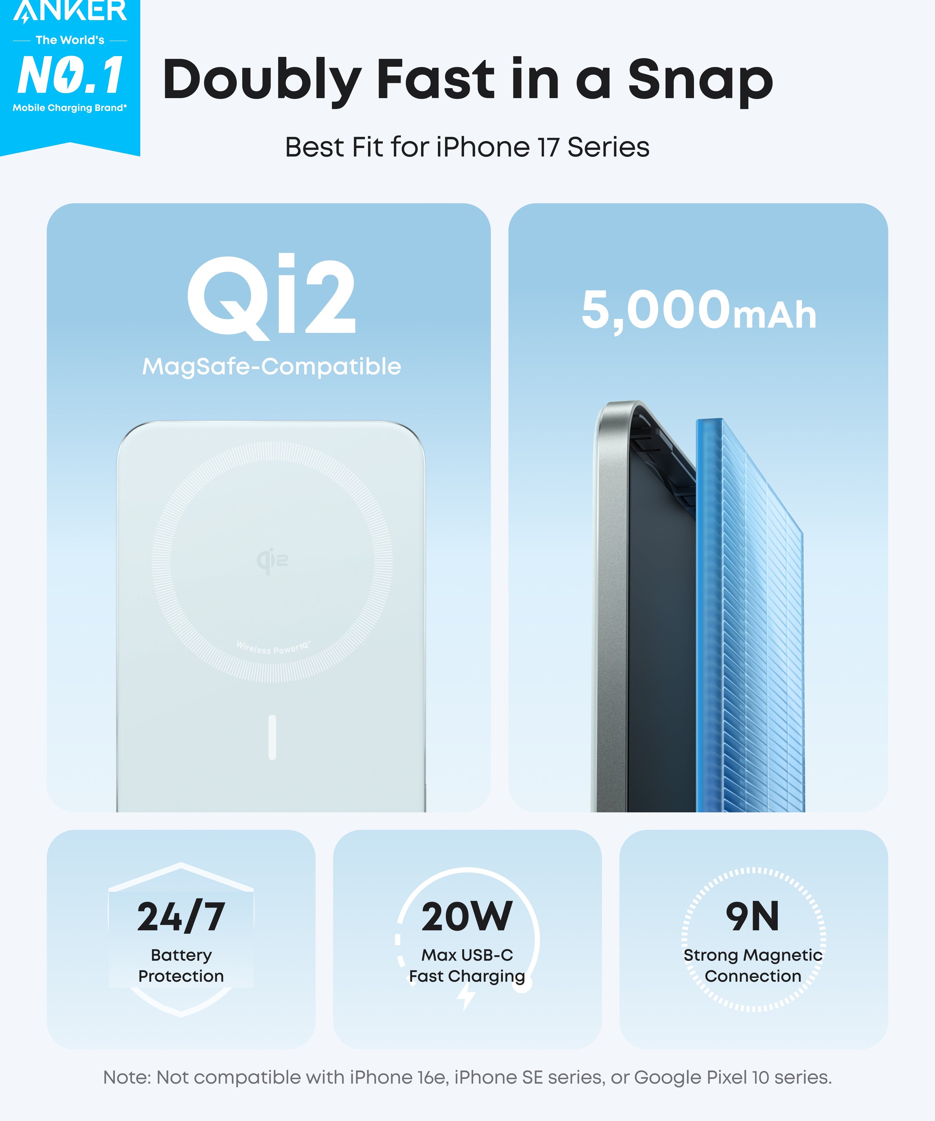 Anker Nano Power Bank (5K, MagGo, Slim)