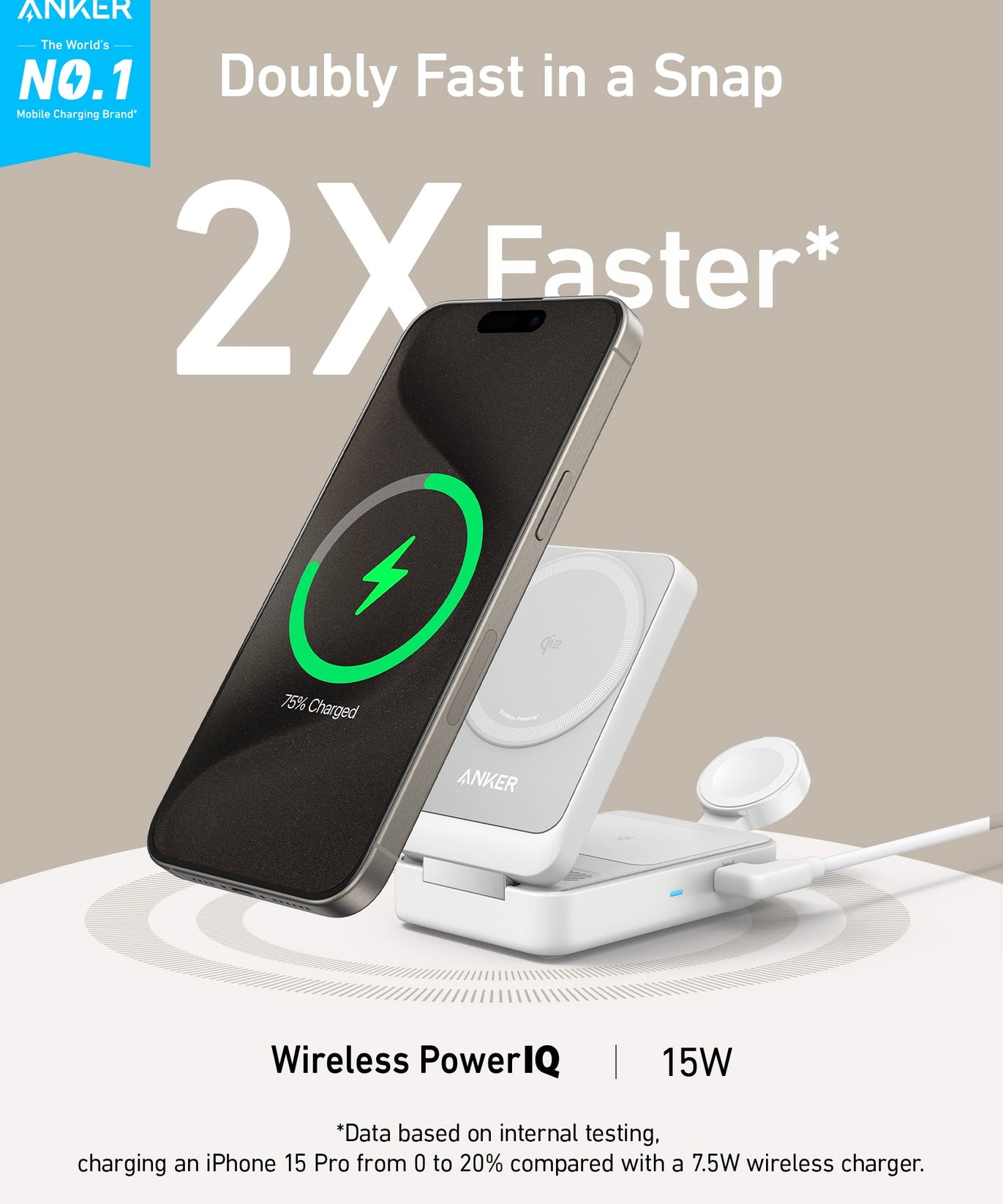Anker MagGo Wireless Charging Station (Foldable 3-in-1)