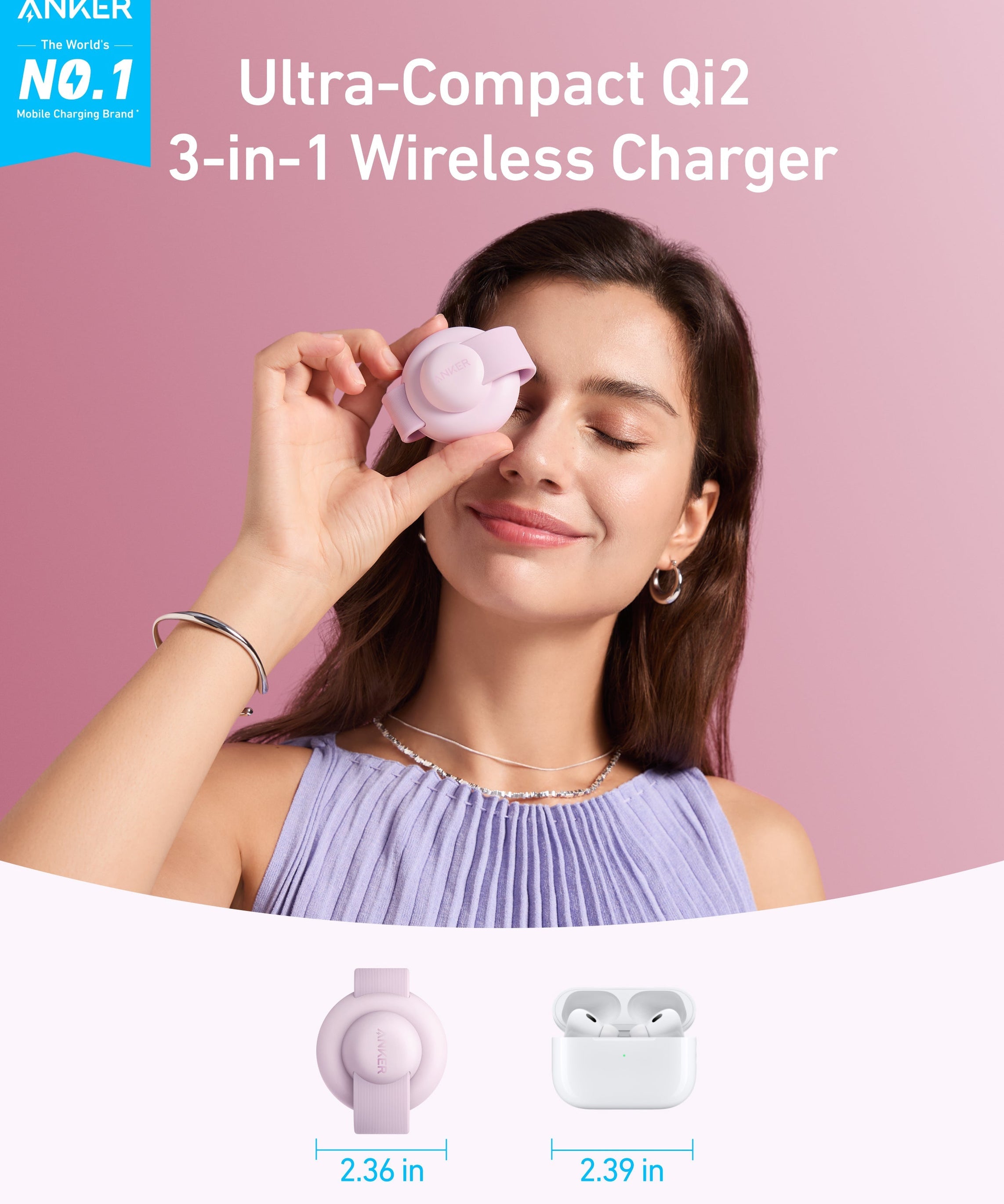 Anker MagGo Wireless Charging Station (3-in-1, Foldable Pad)