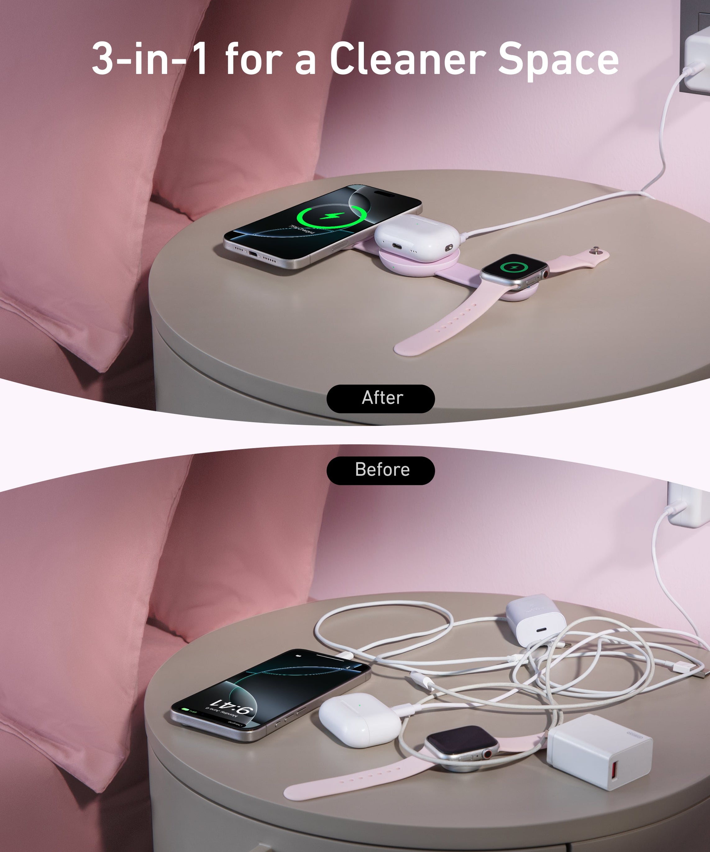 Anker MagGo Wireless Charging Station (3-in-1, Foldable Pad)