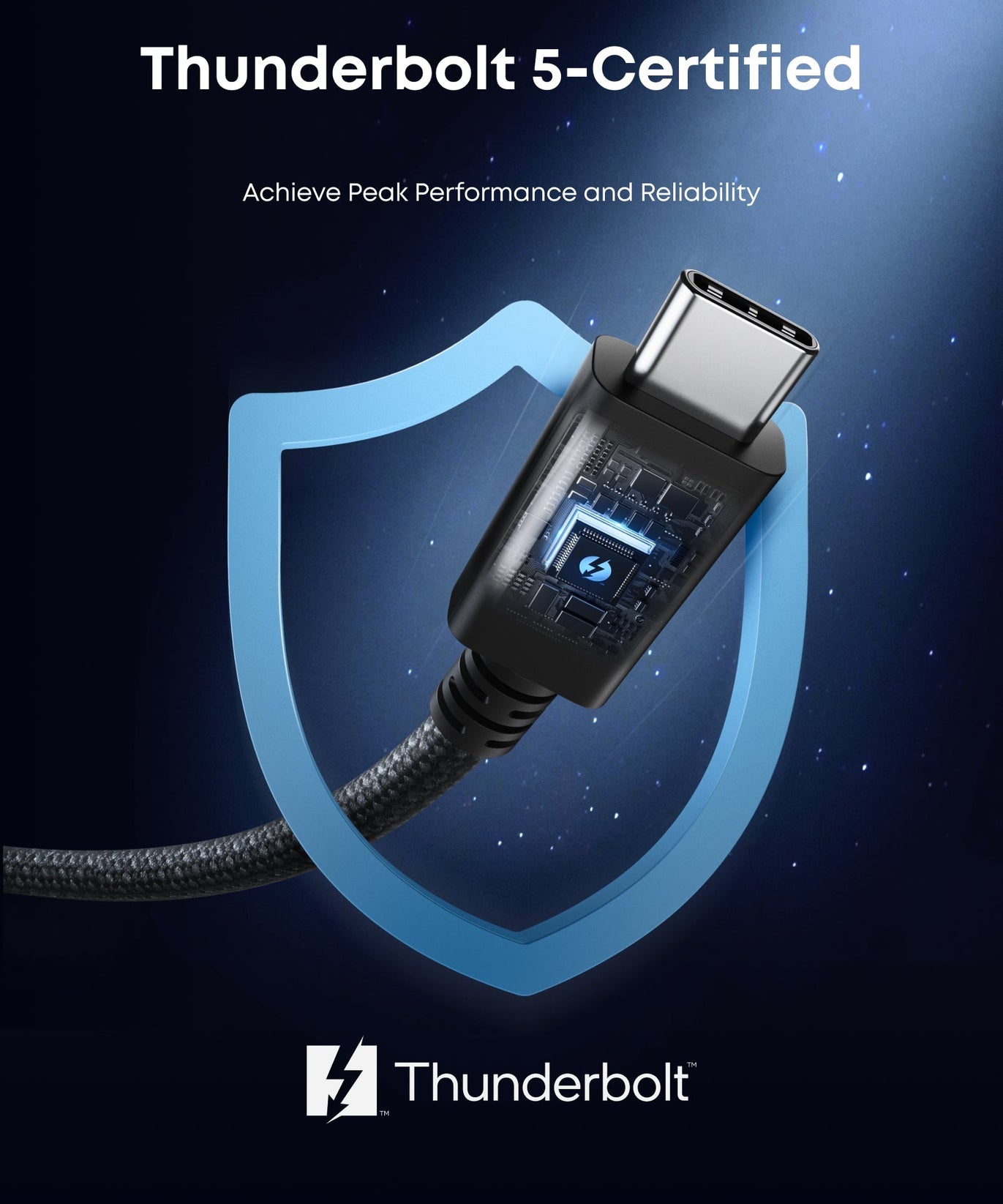 Anker Prime Thunderbolt 5 Cable (3.3 ft / 1.7 ft, 80 Gbps, 240W)