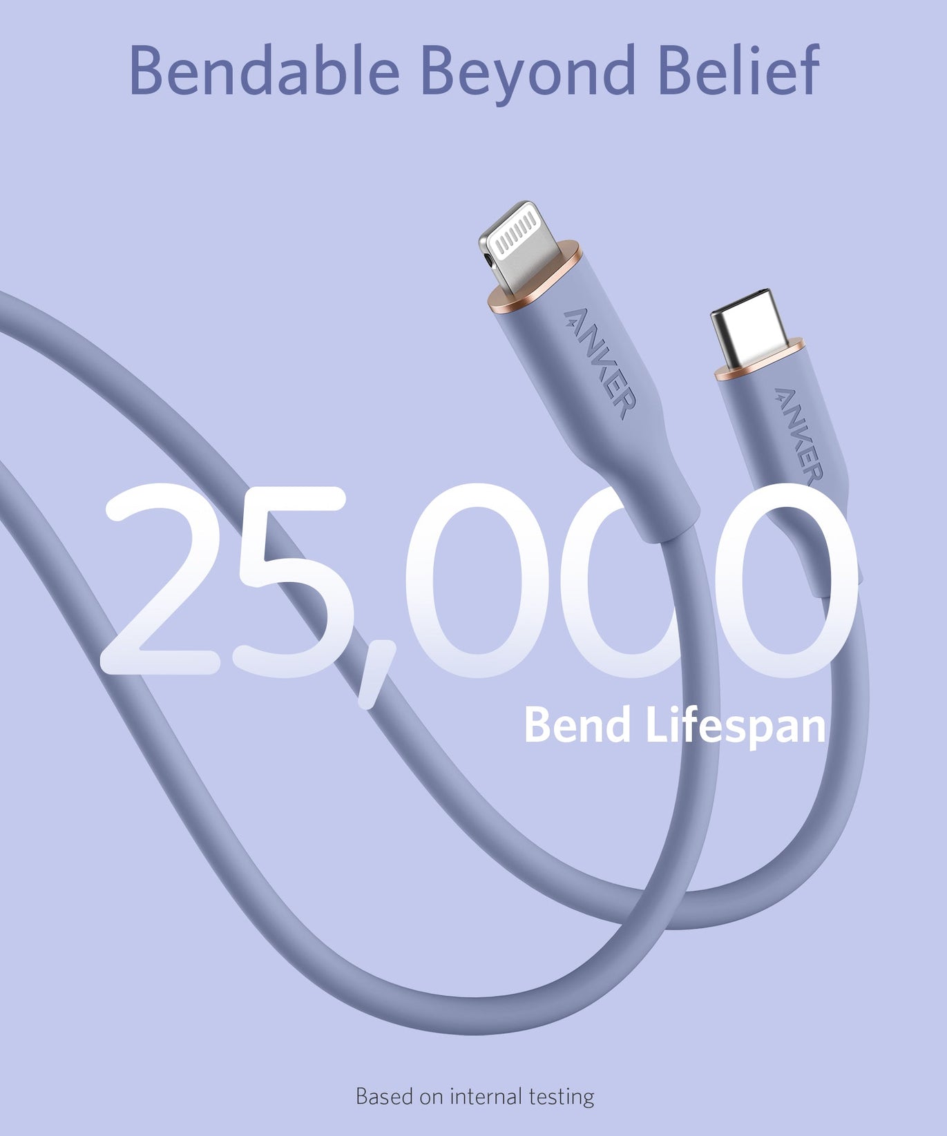 Anker <b>641</b> USB-C to Lightning Cable (Flow, 3 ft Silicone)