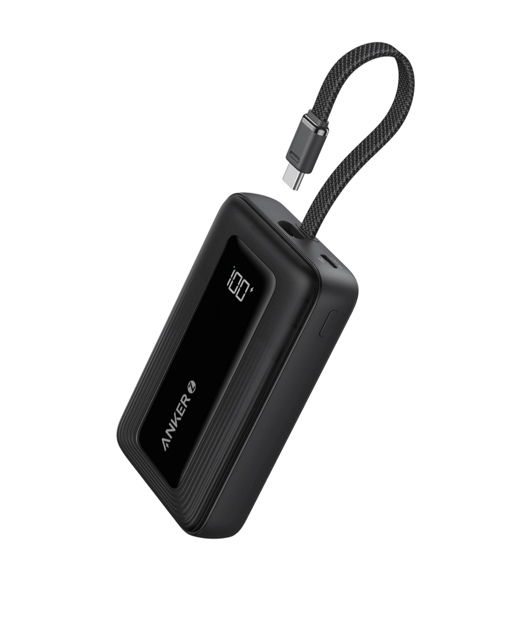 Anker Zolo Power Bank (10K, 30W) with a 5.4-inch (13.7 cm) built-in USB-C cable.
