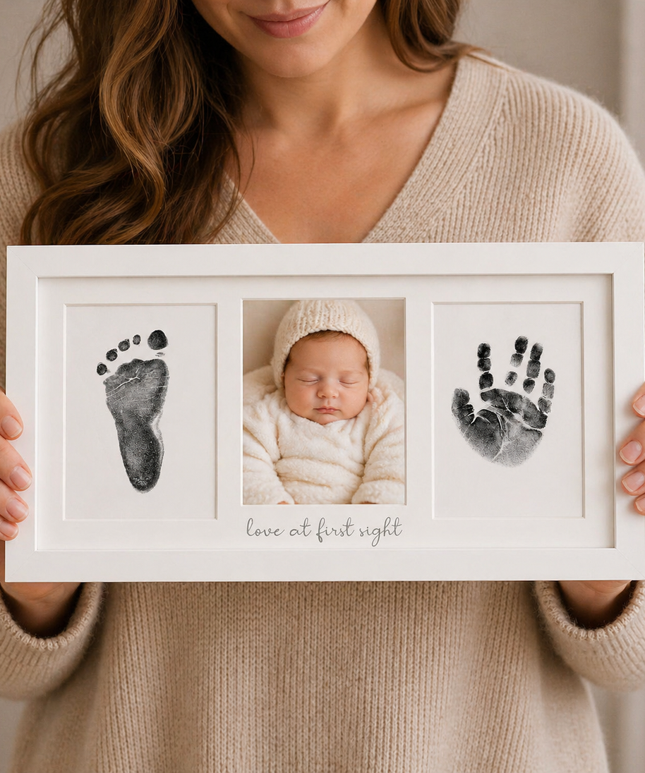Mess-Free Baby Handprint & Footprint Kit – 4 Pack with Ink Pads & 250GSM Art Cards | Newborn Safe