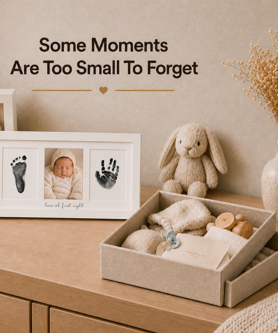 Mess-Free Baby Handprint & Footprint Kit – 4 Pack with Ink Pads & 250GSM Art Cards | Newborn Safe