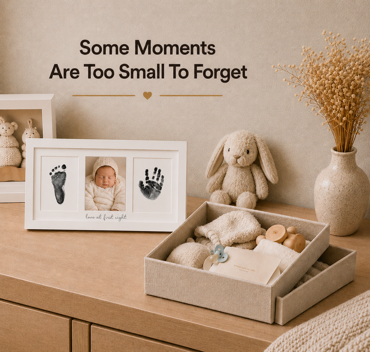 Mess-Free Baby Handprint & Footprint Kit – 4 Pack with Ink Pads & 250GSM Art Cards | Newborn Safe