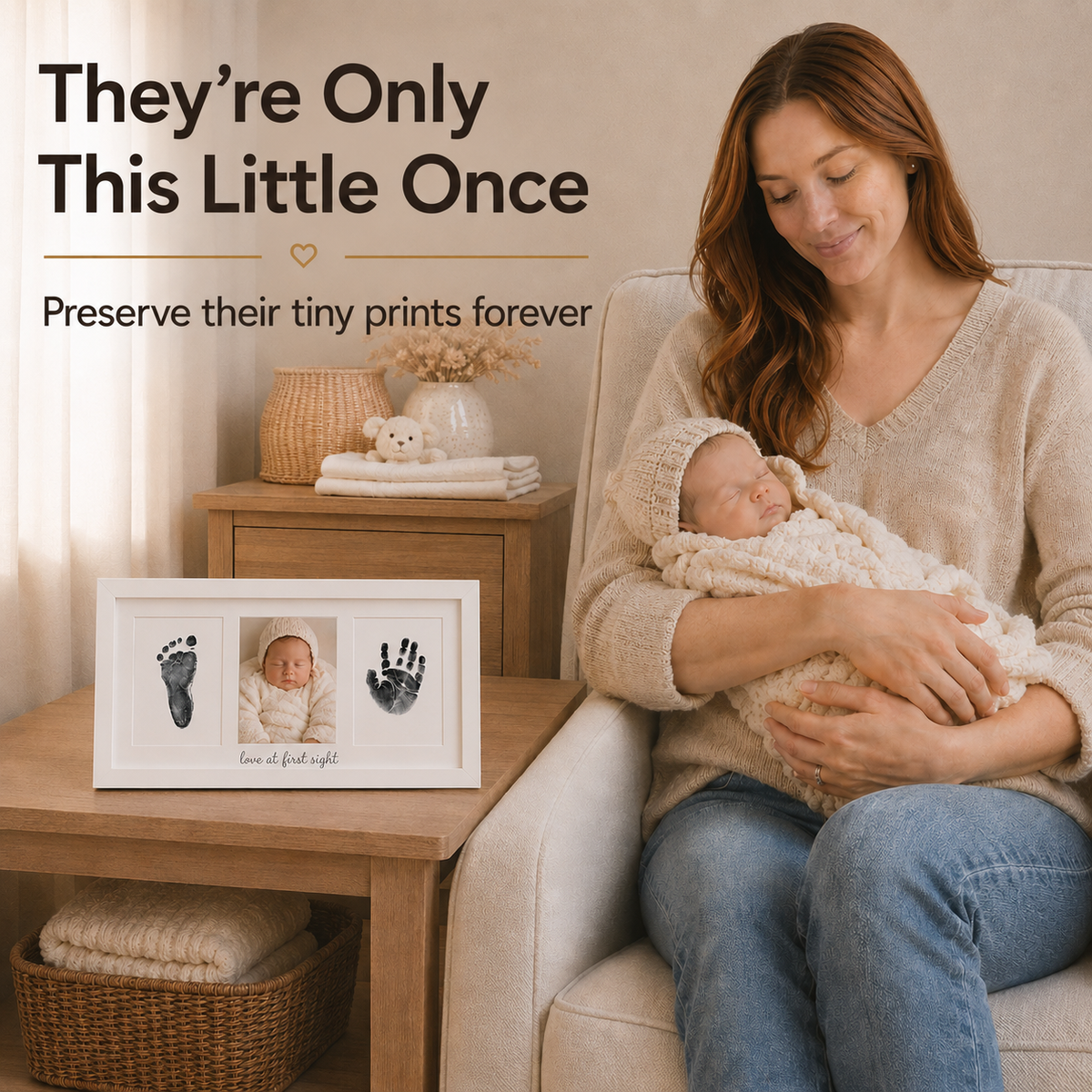 Mess-Free Baby Handprint & Footprint Kit – 4 Pack with Ink Pads & 250GSM Art Cards | Newborn Safe