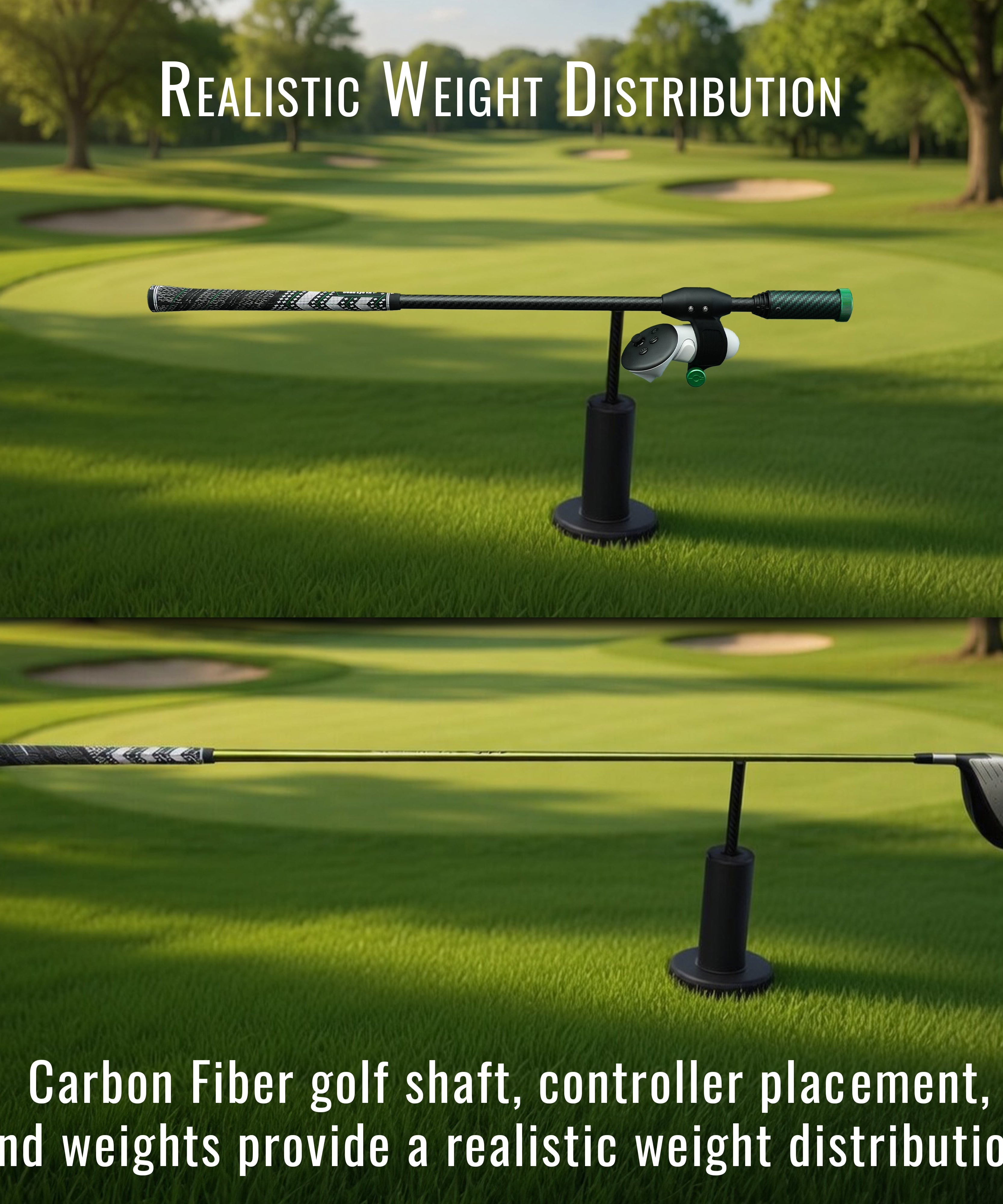 DriVR Elite - Adjustable VR Weighted Golf Club Handle Accessory - Compatible with Quest 2, 3/3s, and Pro