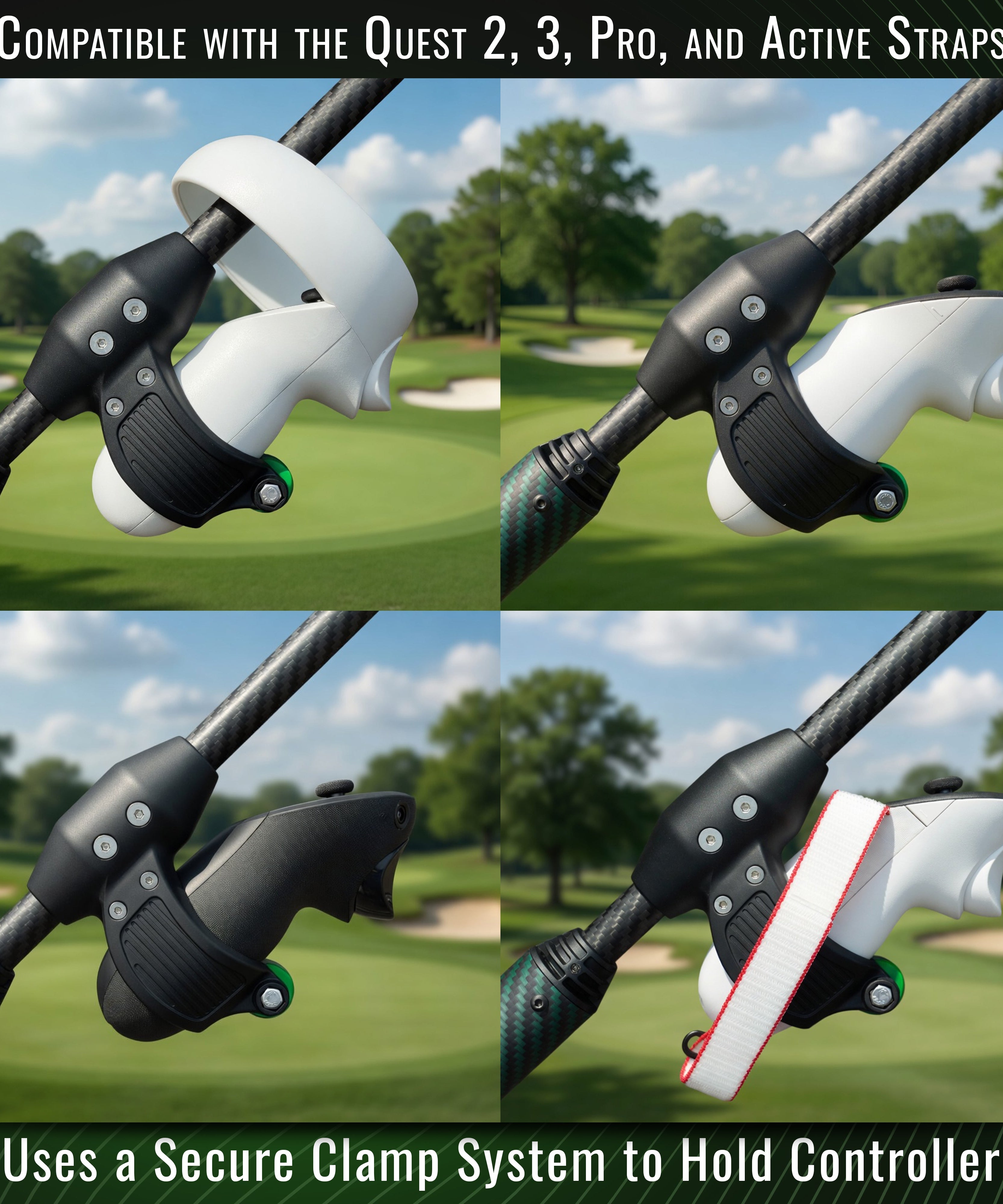 DriVR Elite - Adjustable VR Weighted Golf Club Handle Accessory - Compatible with Quest 2, 3/3s, and Pro