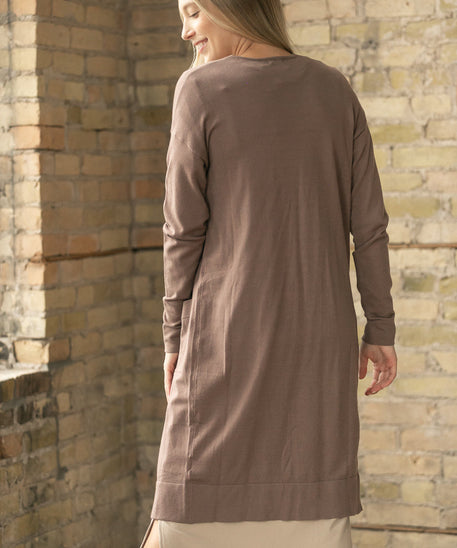 Essential Toffee Long + Soft Cardigan