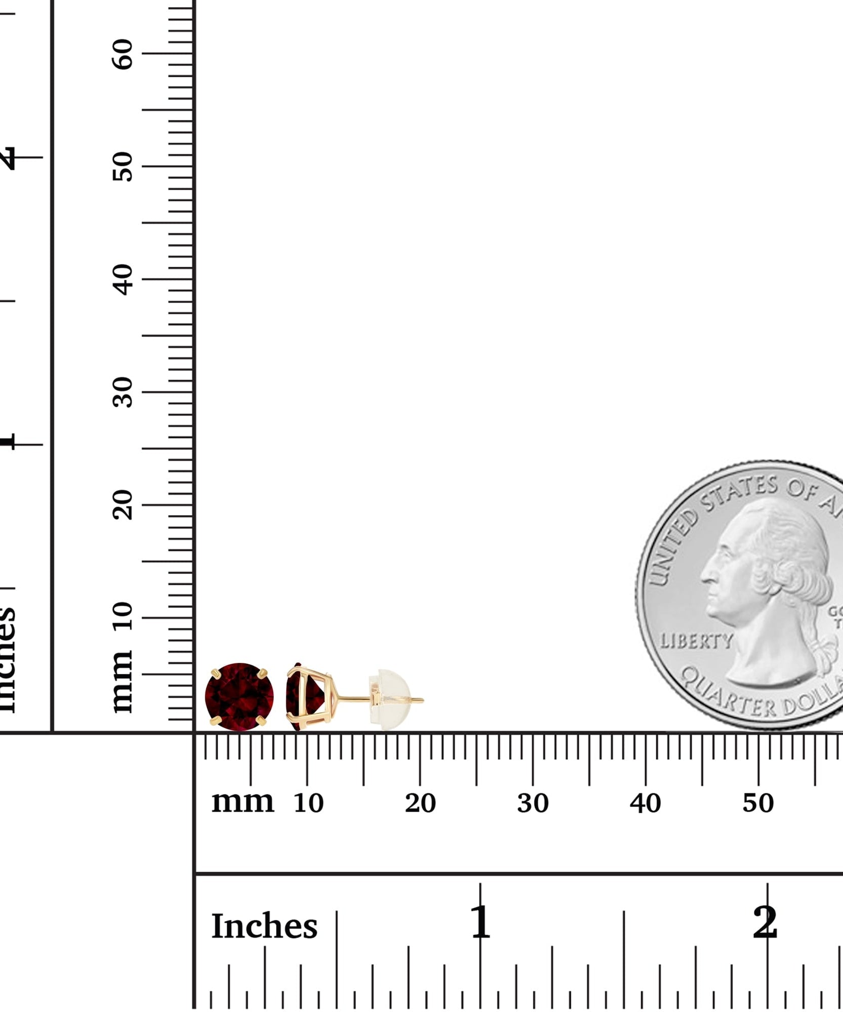 2.00 CTW Natural Red Garnet Stud Earrings in 14K Yellow Gold - Handcrafted USA