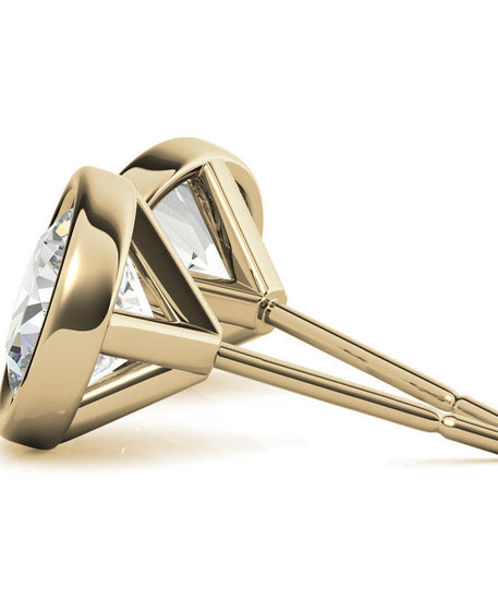 4.00 CTW Lab Grown Diamond Bezel Martini Stud Earrings in 14K White or Yellow Gold