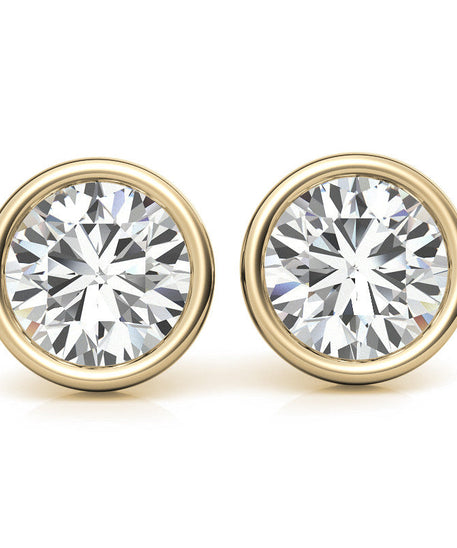 4.00 CTW Lab Grown Diamond Bezel Martini Stud Earrings in 14K White or Yellow Gold