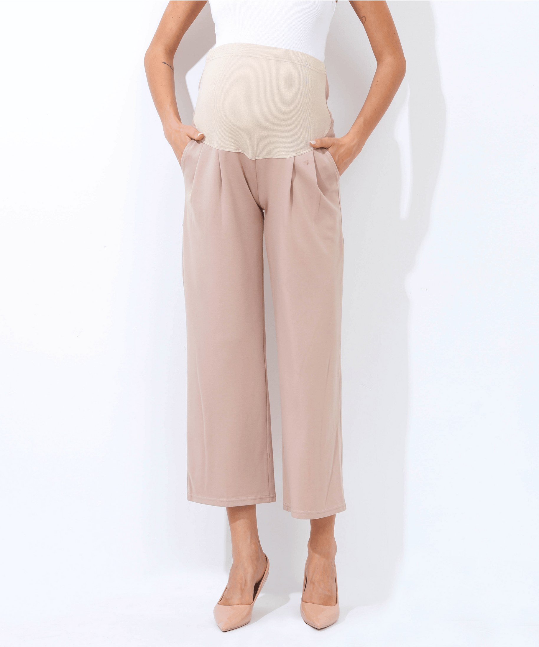 The Wide Leg Maternity Ankle Pant