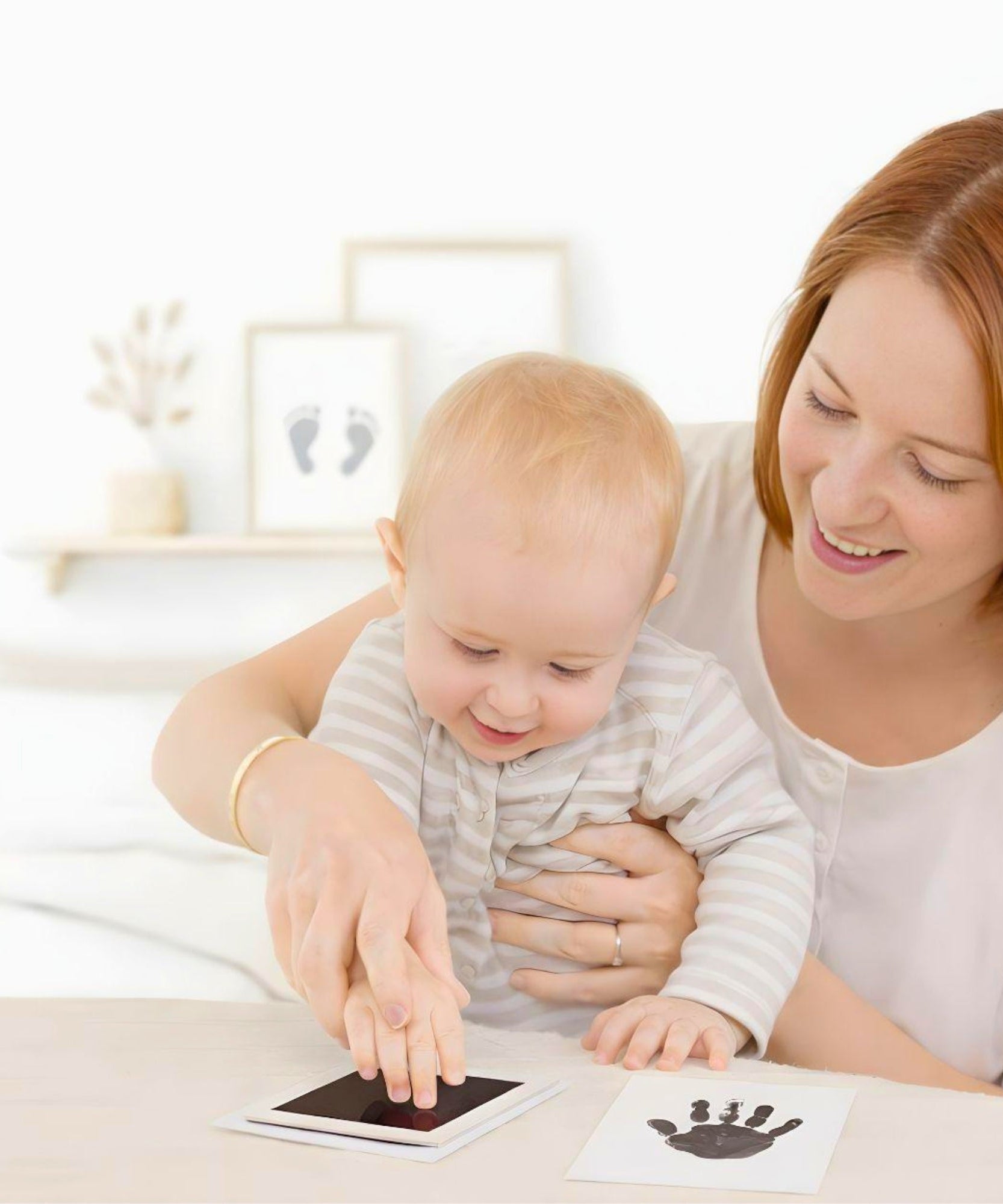 Mess-Free Baby Handprint & Footprint Kit – 4 Pack with Ink Pads & 250GSM Art Cards | Newborn Safe