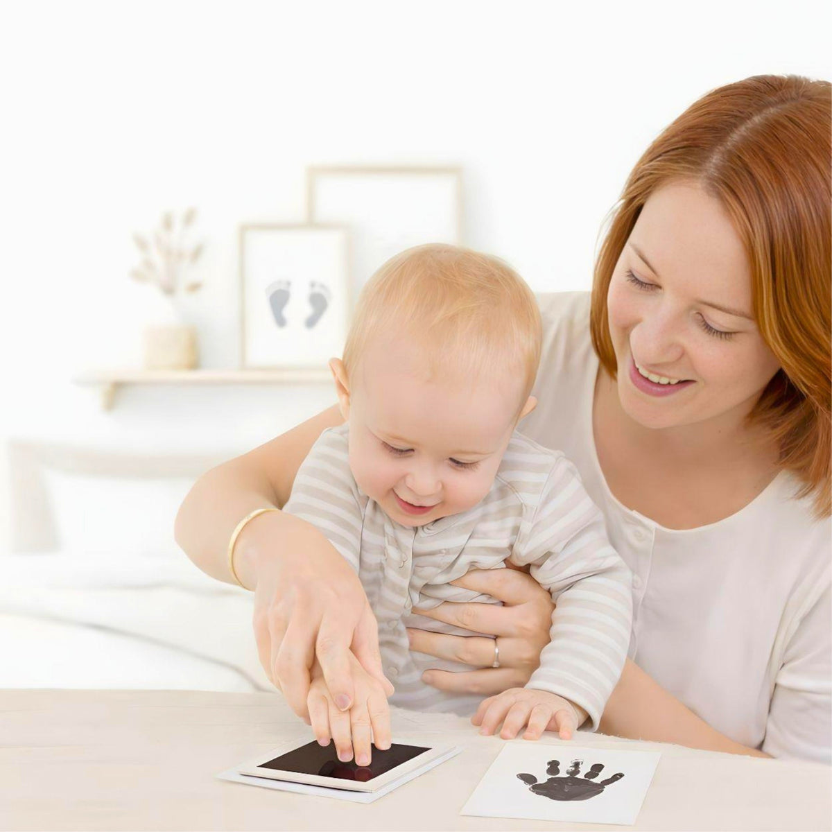 Mess-Free Baby Handprint & Footprint Kit – 4 Pack with Ink Pads & 250GSM Art Cards | Newborn Safe