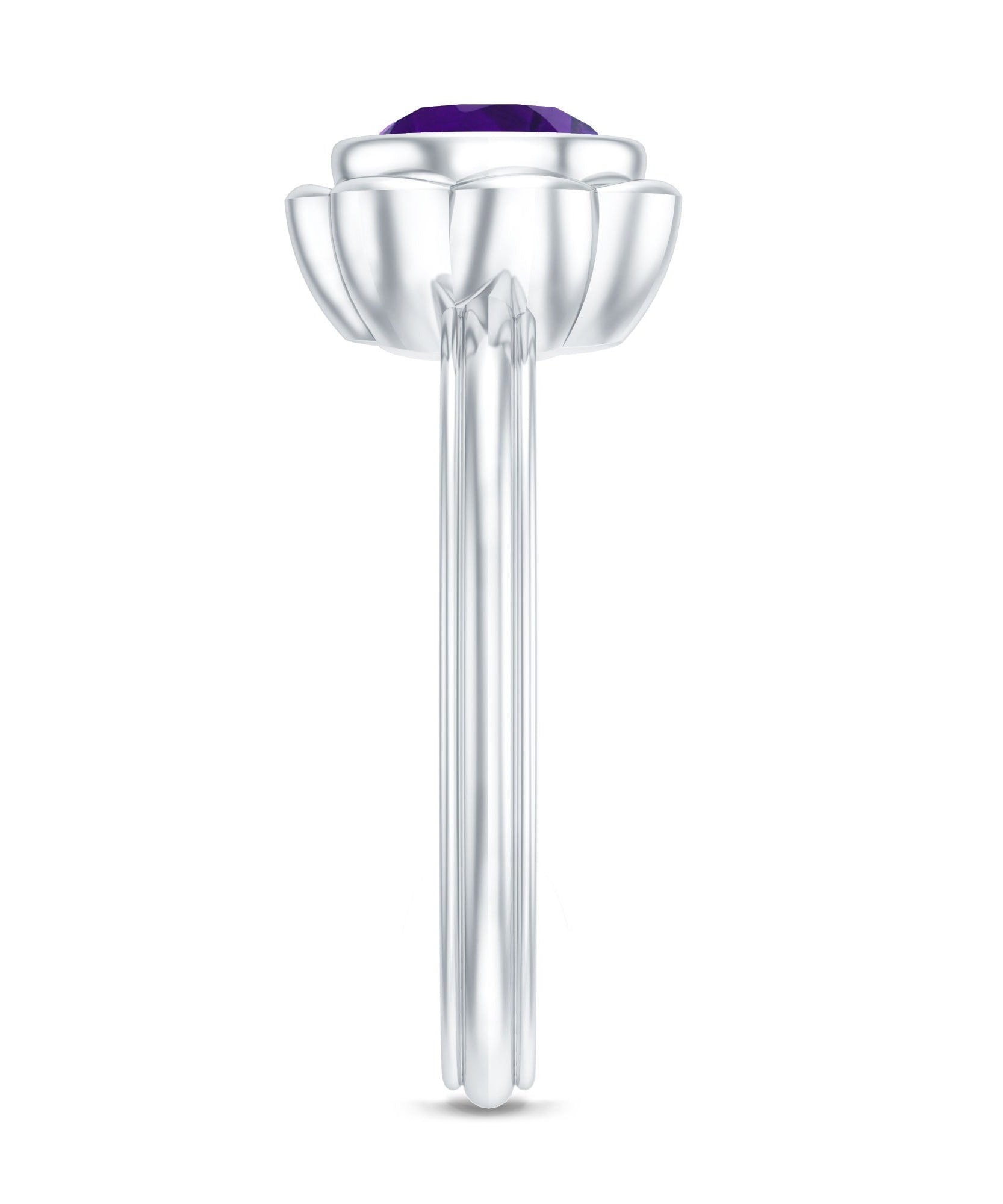 1.2 Carat Amethyst Engagement Ring in Bezel Setting