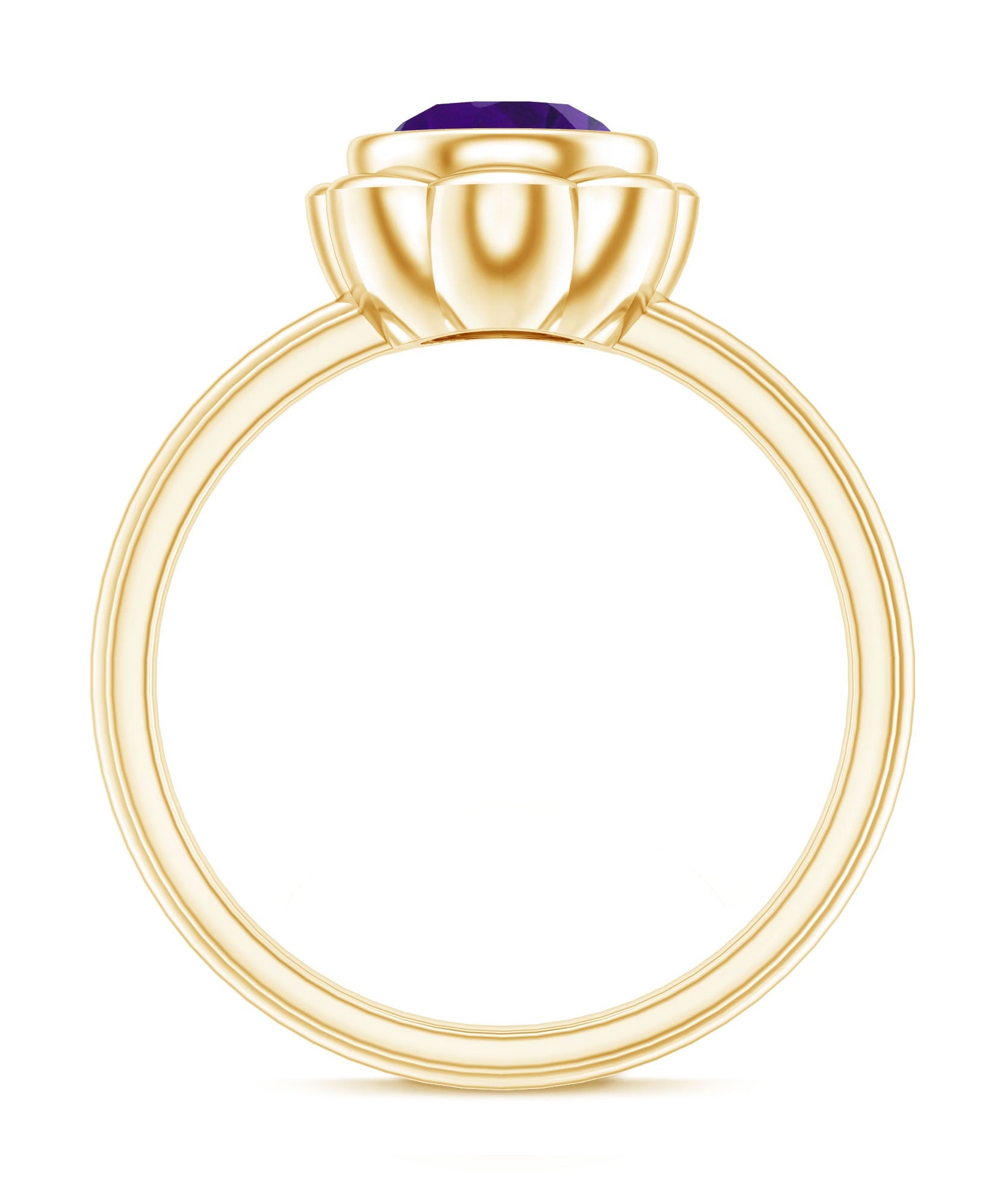 1.2 Carat Amethyst Engagement Ring in Bezel Setting