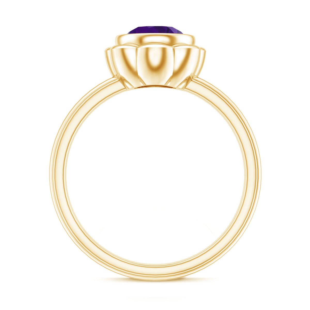 1.2 Carat Amethyst Engagement Ring in Bezel Setting