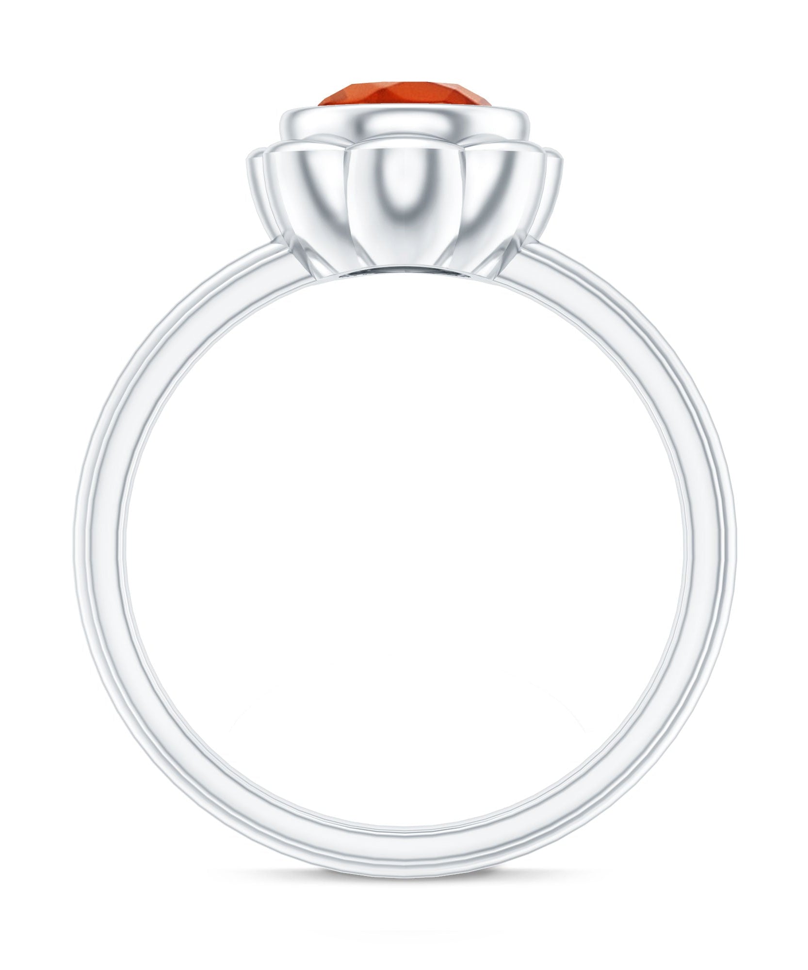 1.6 Carat Real Fire Opal Flower Engagement Ring