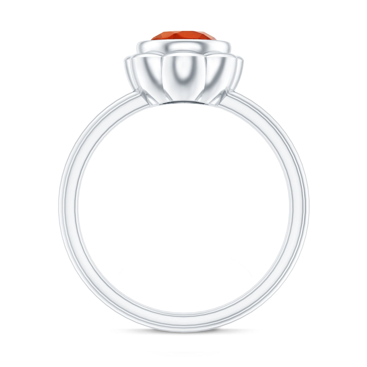1.6 Carat Real Fire Opal Flower Engagement Ring