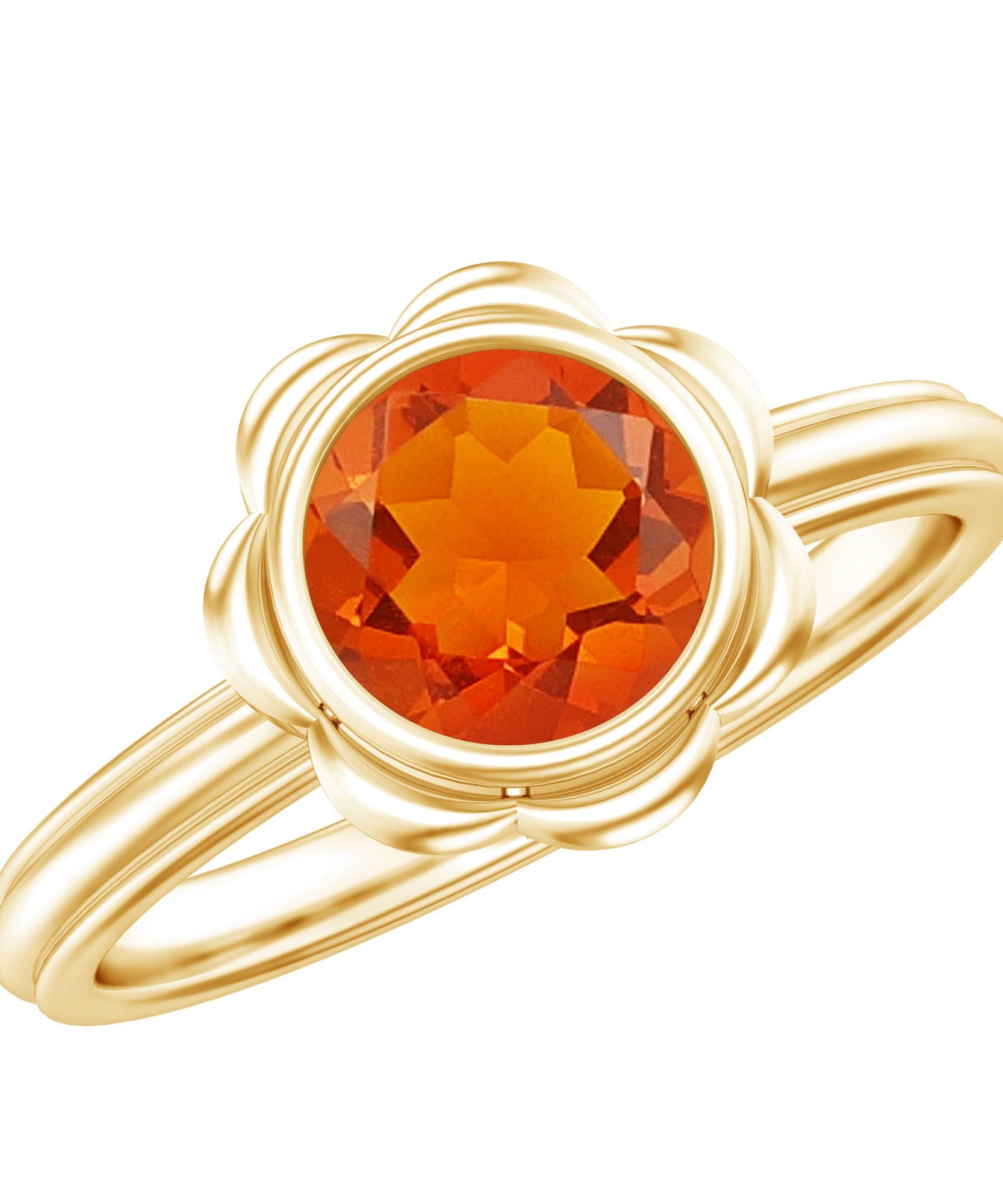 1.6 Carat Real Fire Opal Flower Engagement Ring