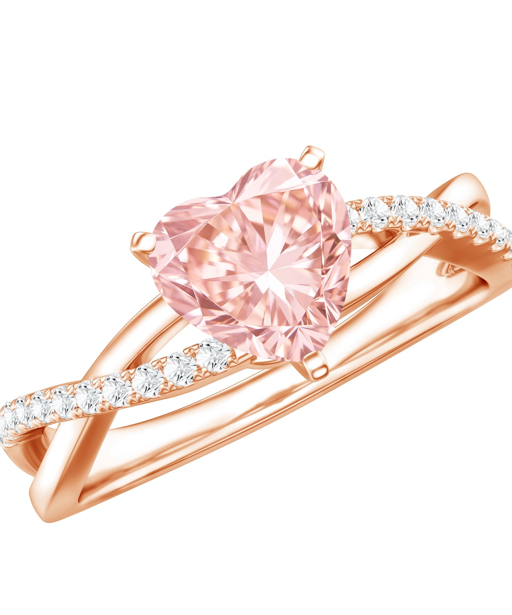 IGI Certified 1 CT Solitaire Lab Grown Pink Diamond Heart Engagement Ring