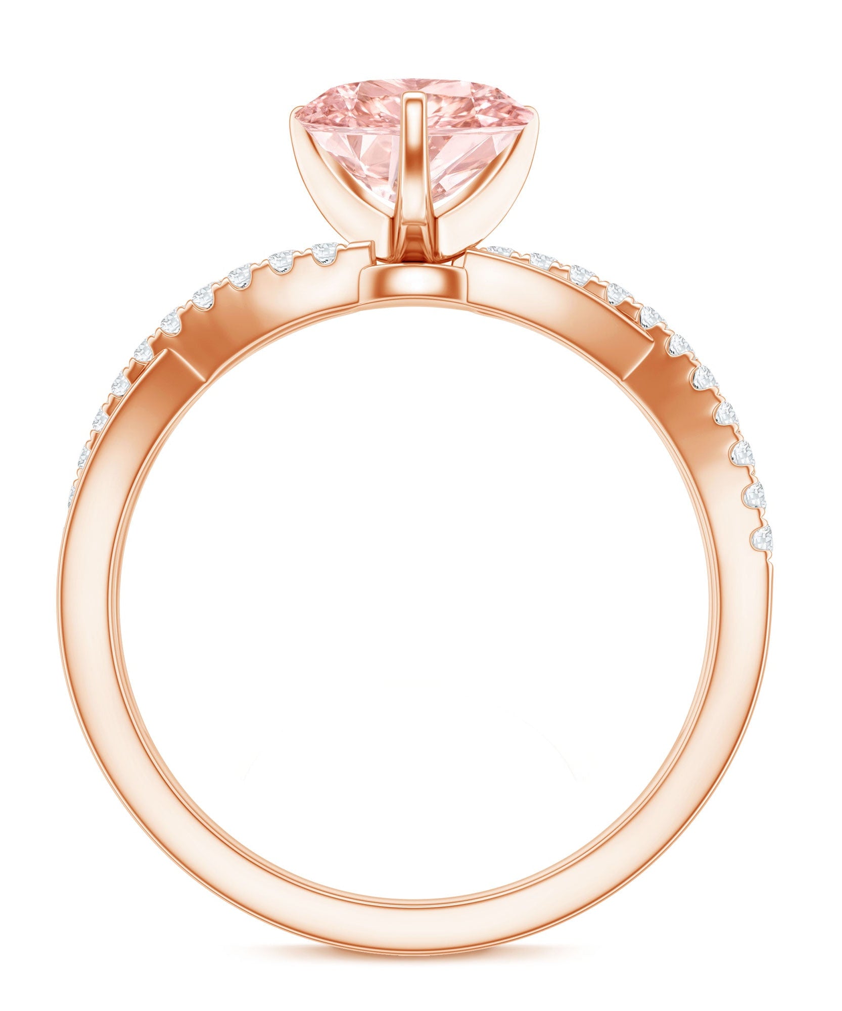 IGI Certified 1 CT Solitaire Lab Grown Pink Diamond Heart Engagement Ring